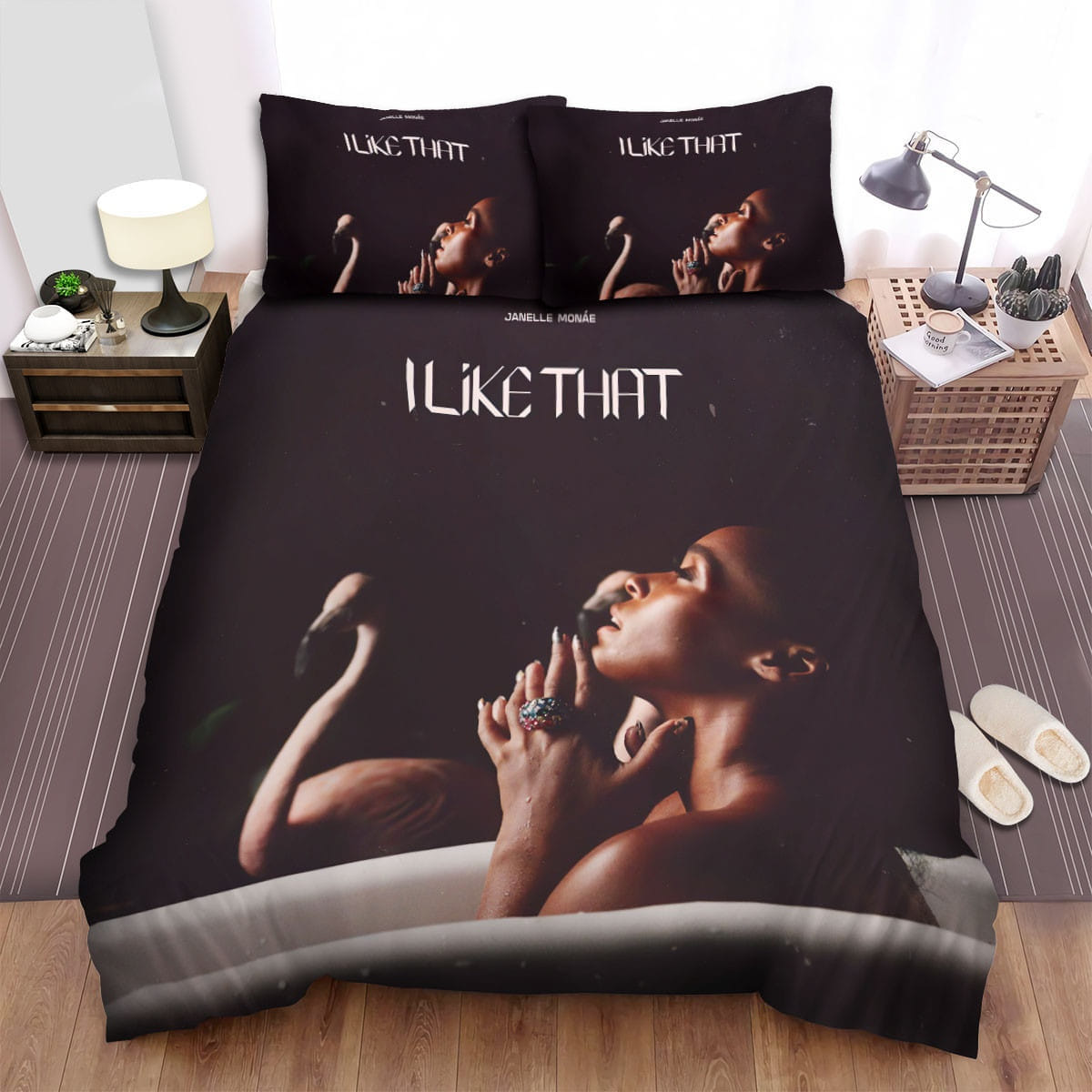 Janelle Mon-e I Like That Bedding Sets, Flatsheet Gift For Christmas, Thanksgiving, Halloween