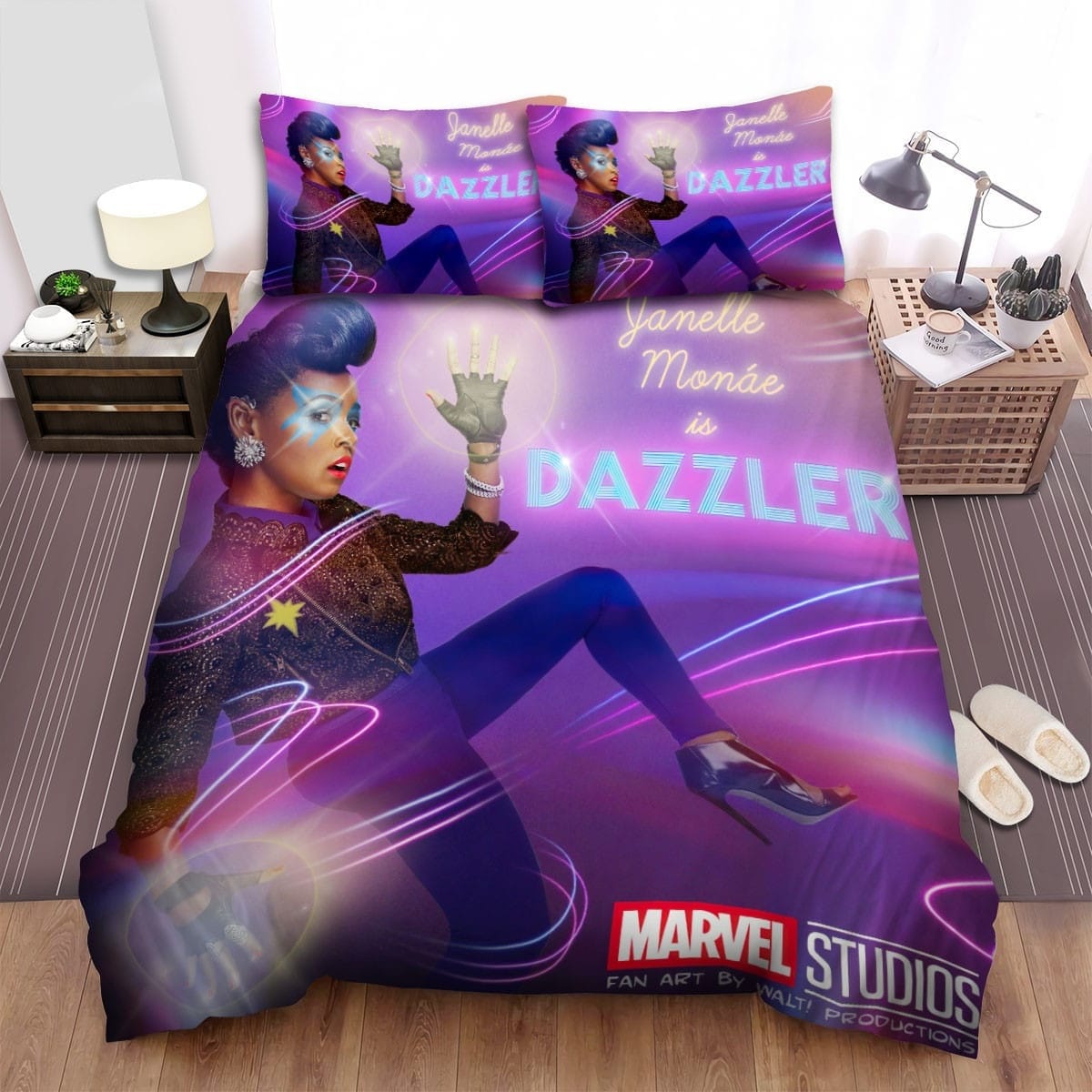 Janelle Mon-e Dazzler Bedding Sets, Flatsheet Gift For Wife, Husband, Besties