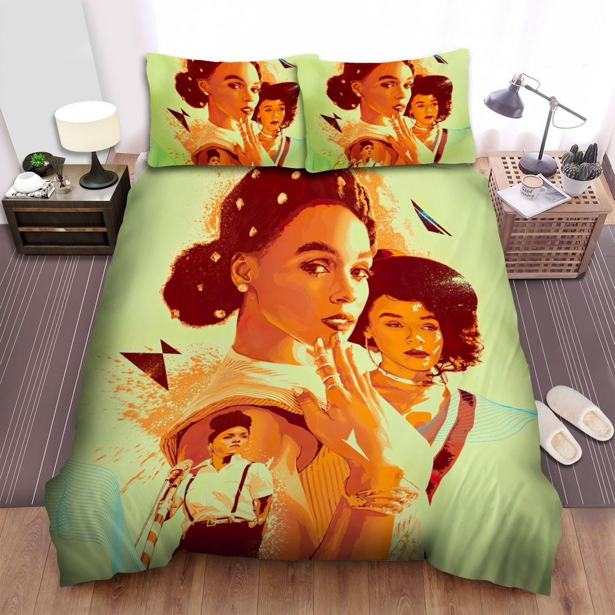 Janelle Mon-e Bedding Sets, Flatsheet Gift For Wife, Husband, Besties