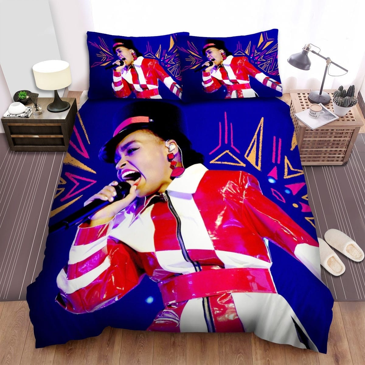 Janelle Mon-e Singing Decorative Bedding Sets with Duvet Cover, Flatsheet, Pillowcases