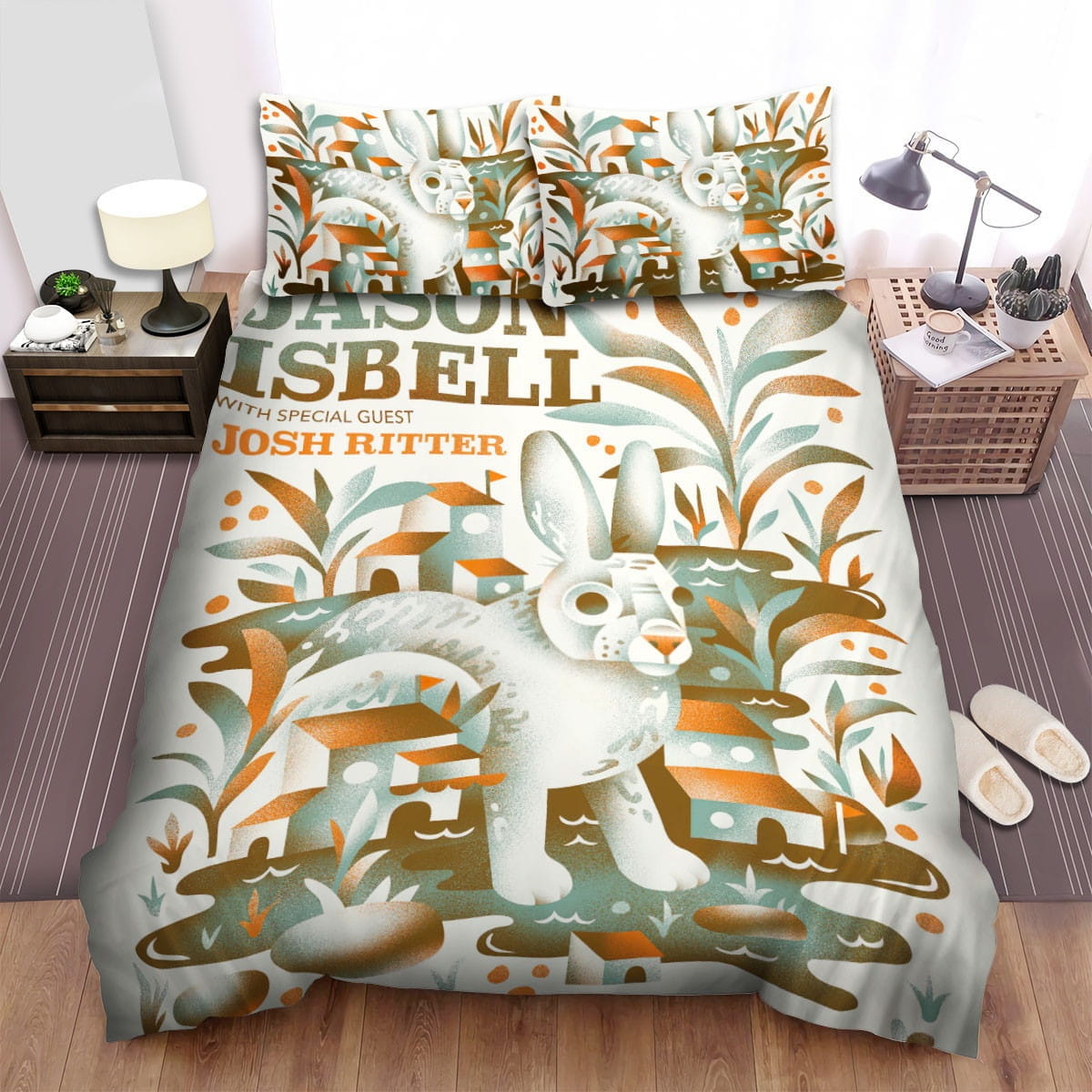 Jason Isbell Rabbit Art Bedding Sets, Flatsheet Gift For Wife, Husband, Besties