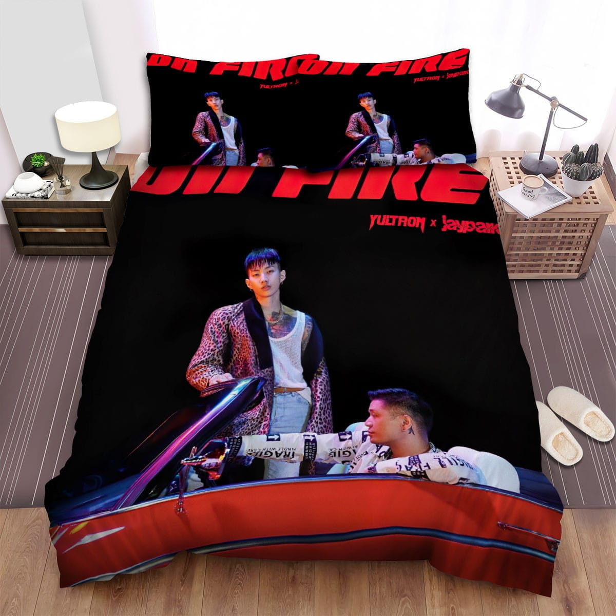 Jay Park Album On Fire Decorative Bedding Sets with Duvet Cover, Flatsheet, Pillowcases