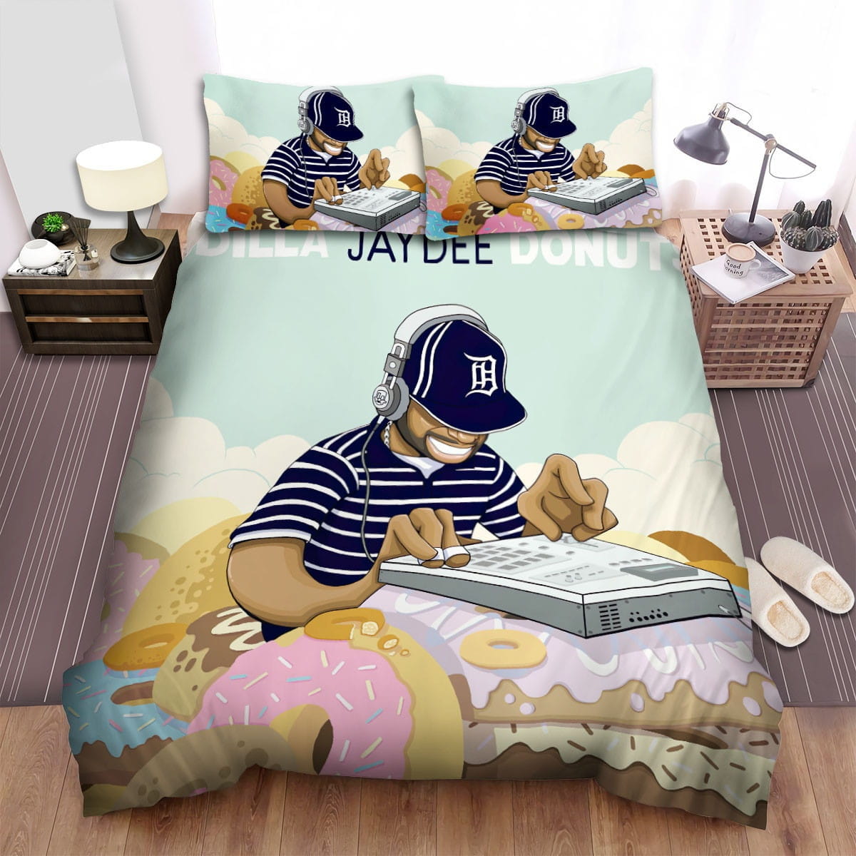 J Dilla Donuts Album Cover Decorative Bedding Sets with Duvet Cover, Flatsheet, Pillowcases