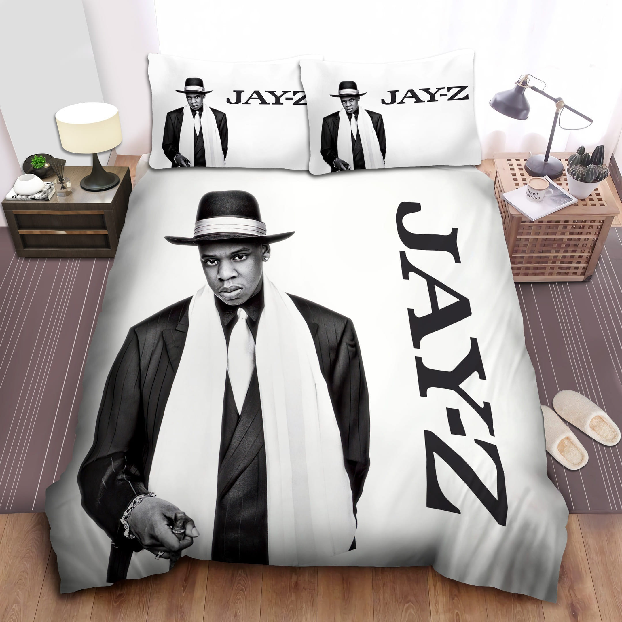 Jay Z Wearing White Scarf Bedding Sets, Flatsheet Gift For Wife, Husband, Besties