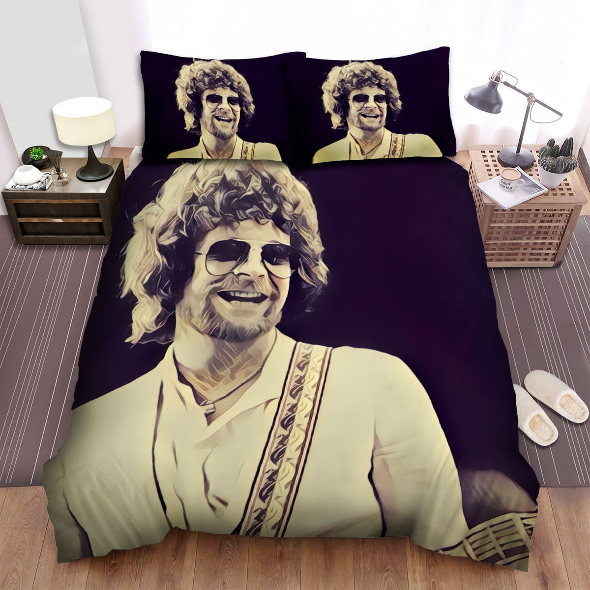 Jeff Lynne With Guitar Bedding Set, Gift For Christmas, Birthday, Thanksgiving