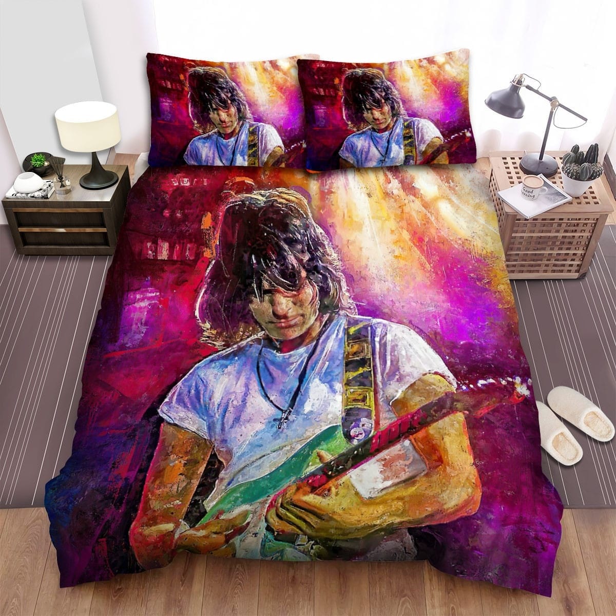 Jeff Beck Artwork Bedding Sets Duvet Cover, Flatsheet, Pillowcase For Your Lover