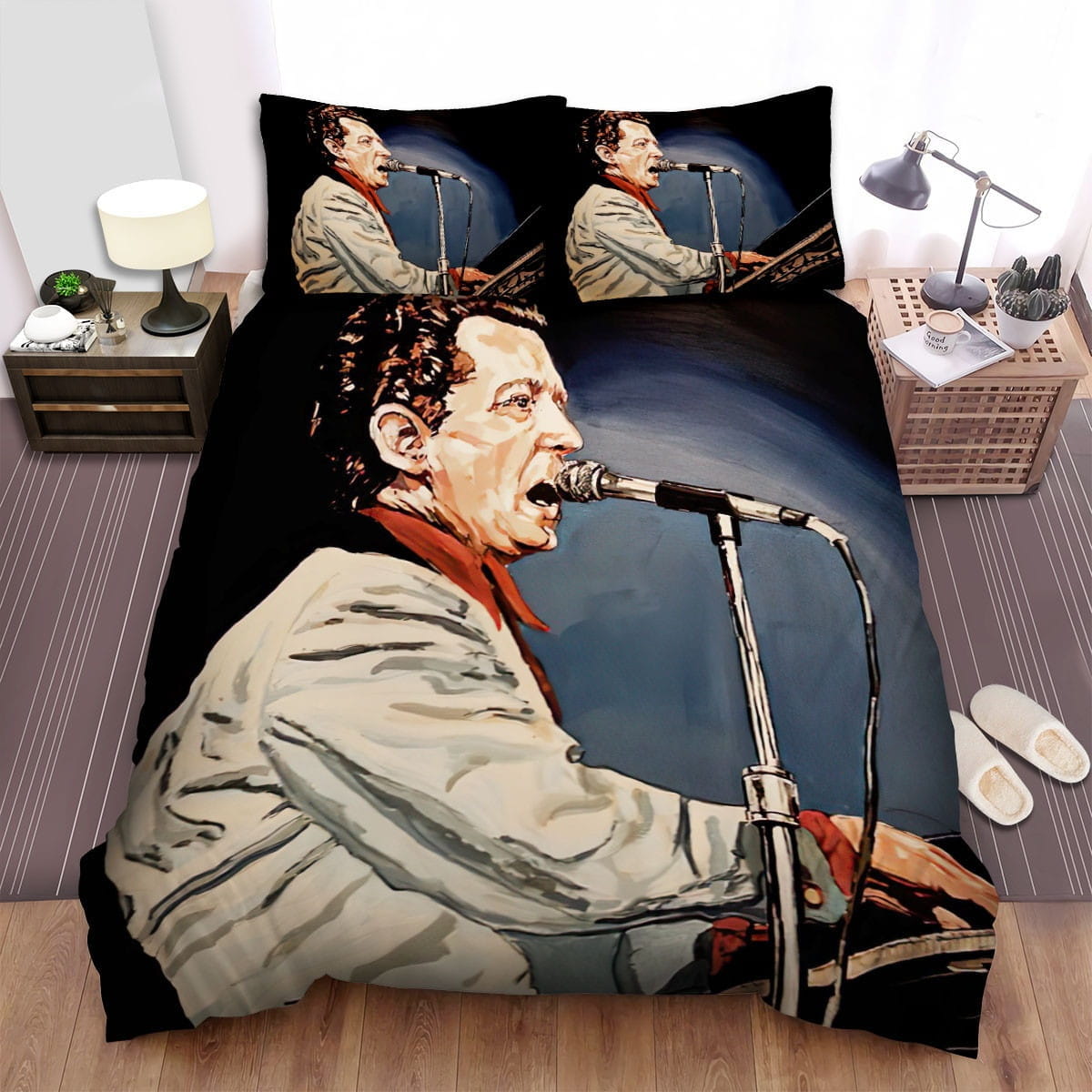 Jerry Lee Lewis Sing Bedding Sets, Flatsheet Gift For Christmas, Thanksgiving, Halloween