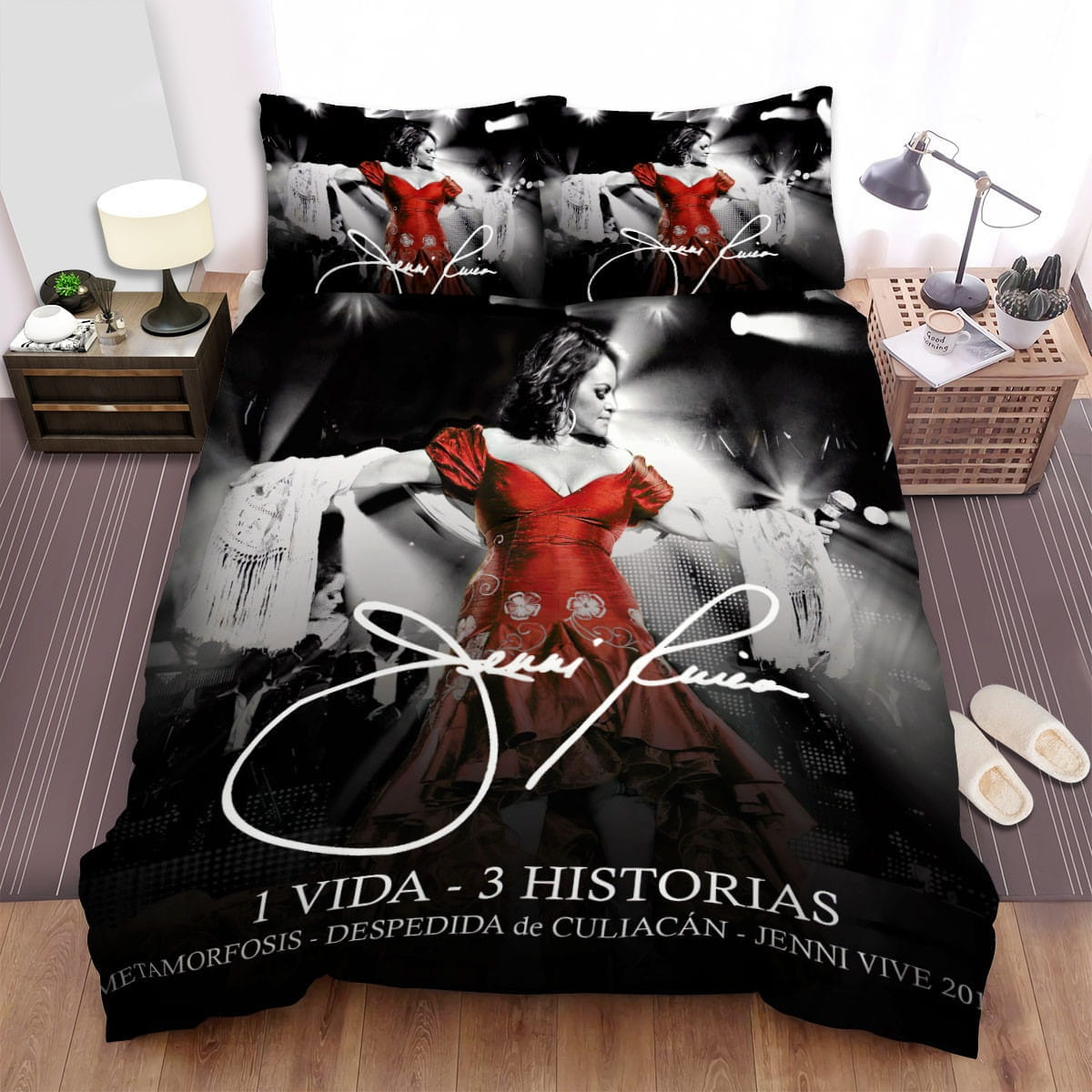 Jenni Rivera Red Dress Bedding Sets, Flatsheet Gift For Christmas, Thanksgiving, Halloween