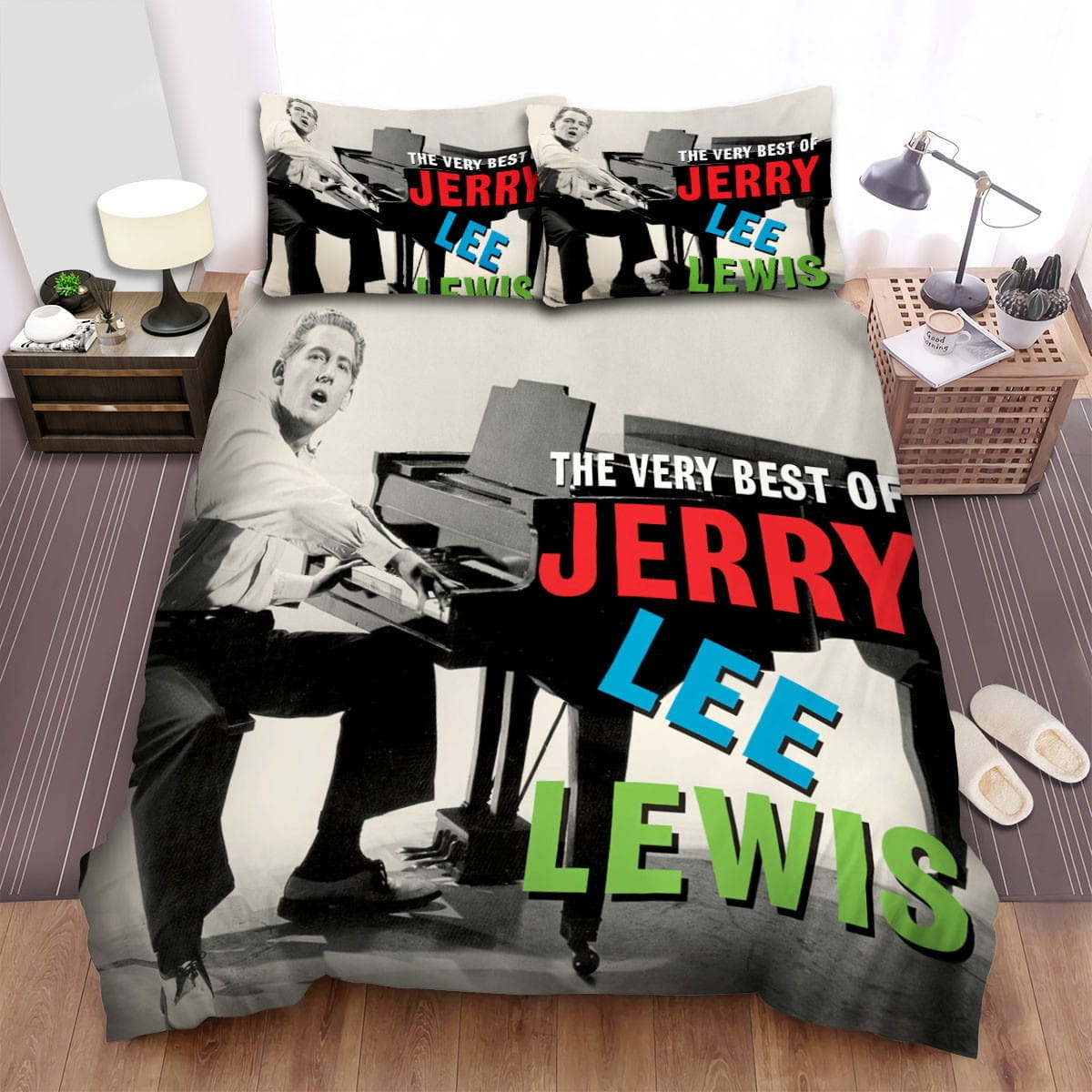 Jerry Lee Lewis Piano Bedding Sets, Flatsheet Gift For Wife, Husband, Besties