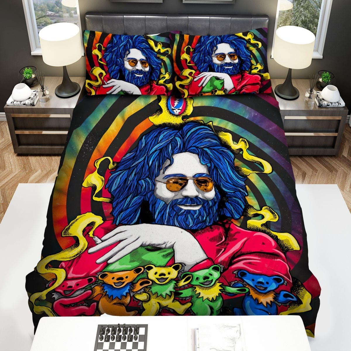 Jerry Garcia Bear Bedding Sets Duvet Cover, Flatsheet, Pillowcases For Every Bedroom