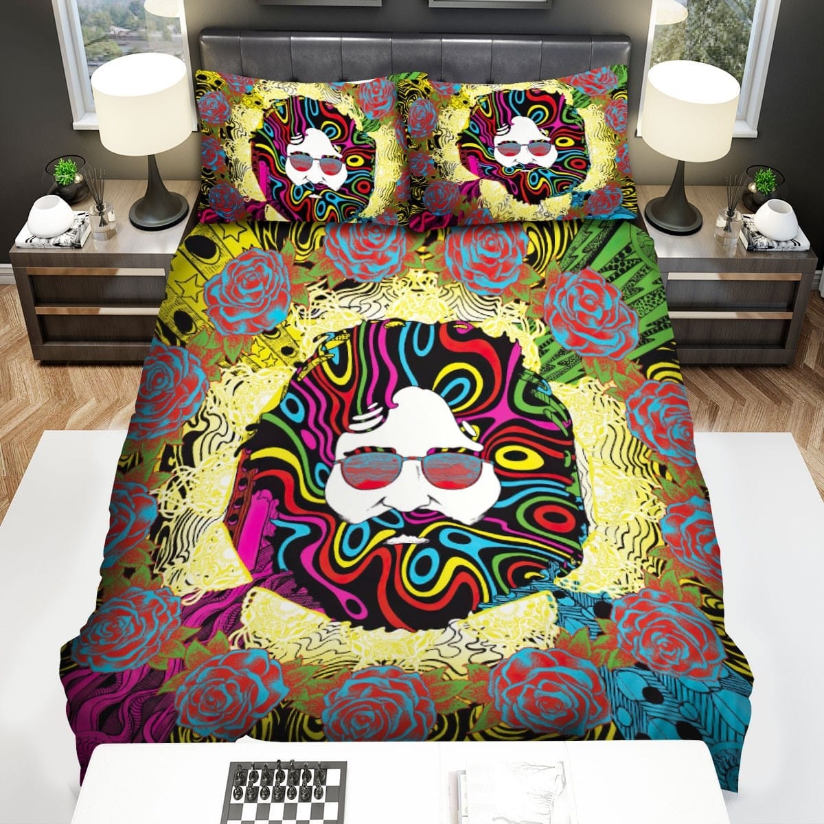 Jerry Garcia Bedding Sets, Flatsheet Gift For Christmas, Thanksgiving, Halloween