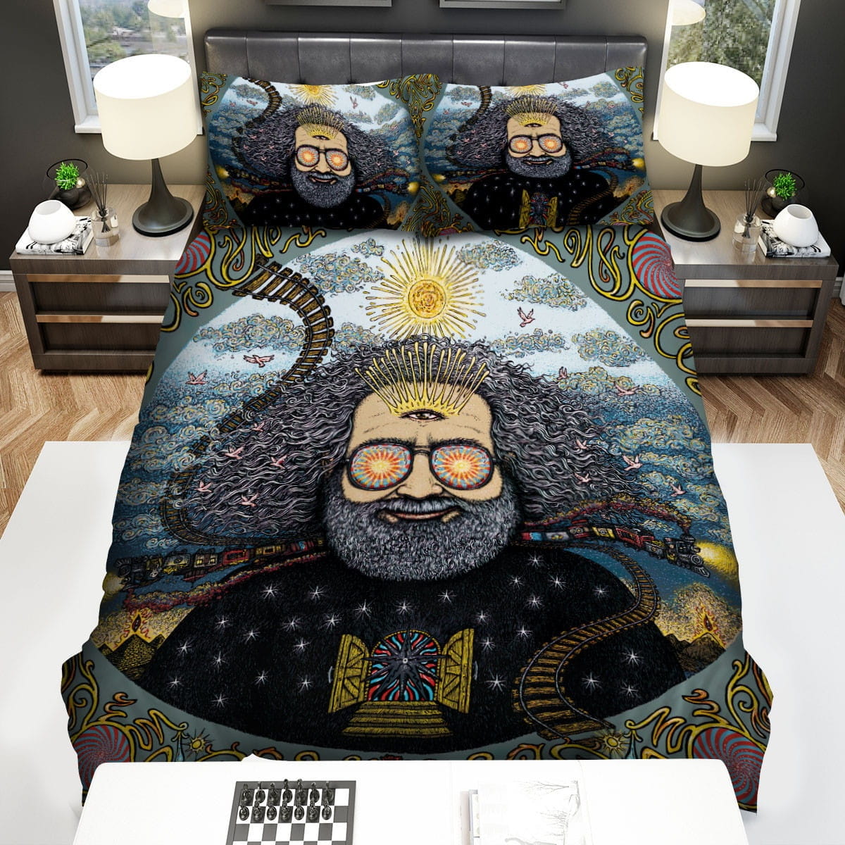 Jerry Garcia Bedding Set, Gift For Christmas, Birthday, Thanksgiving