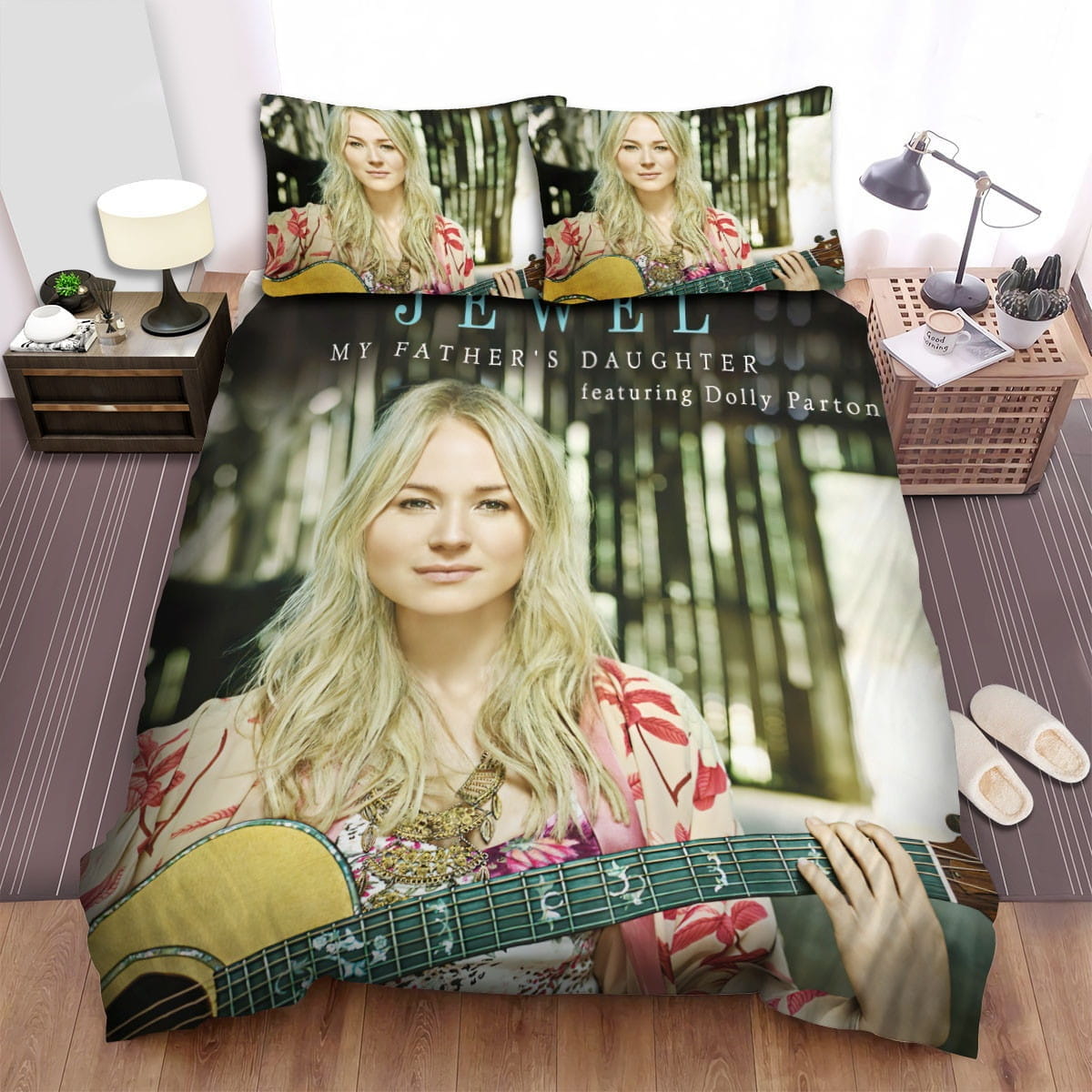 Jewel Music Smile Photo Bedding Sets Duvet Cover, Flatsheet, Pillowcases Perfect Gift For Fans