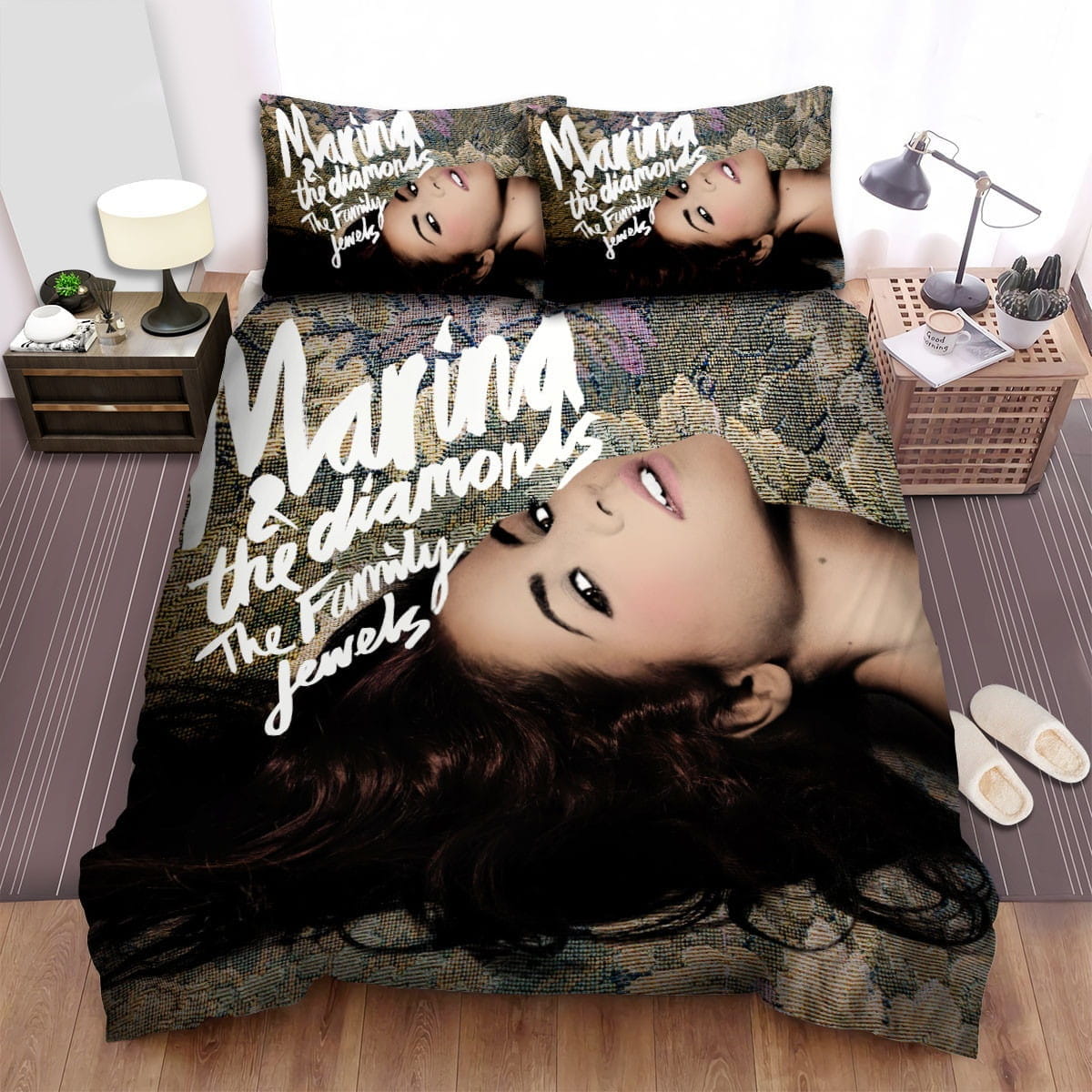 Jewel Music Black Hair Decorative Bedding Sets with Duvet Cover, Flatsheet, Pillowcases