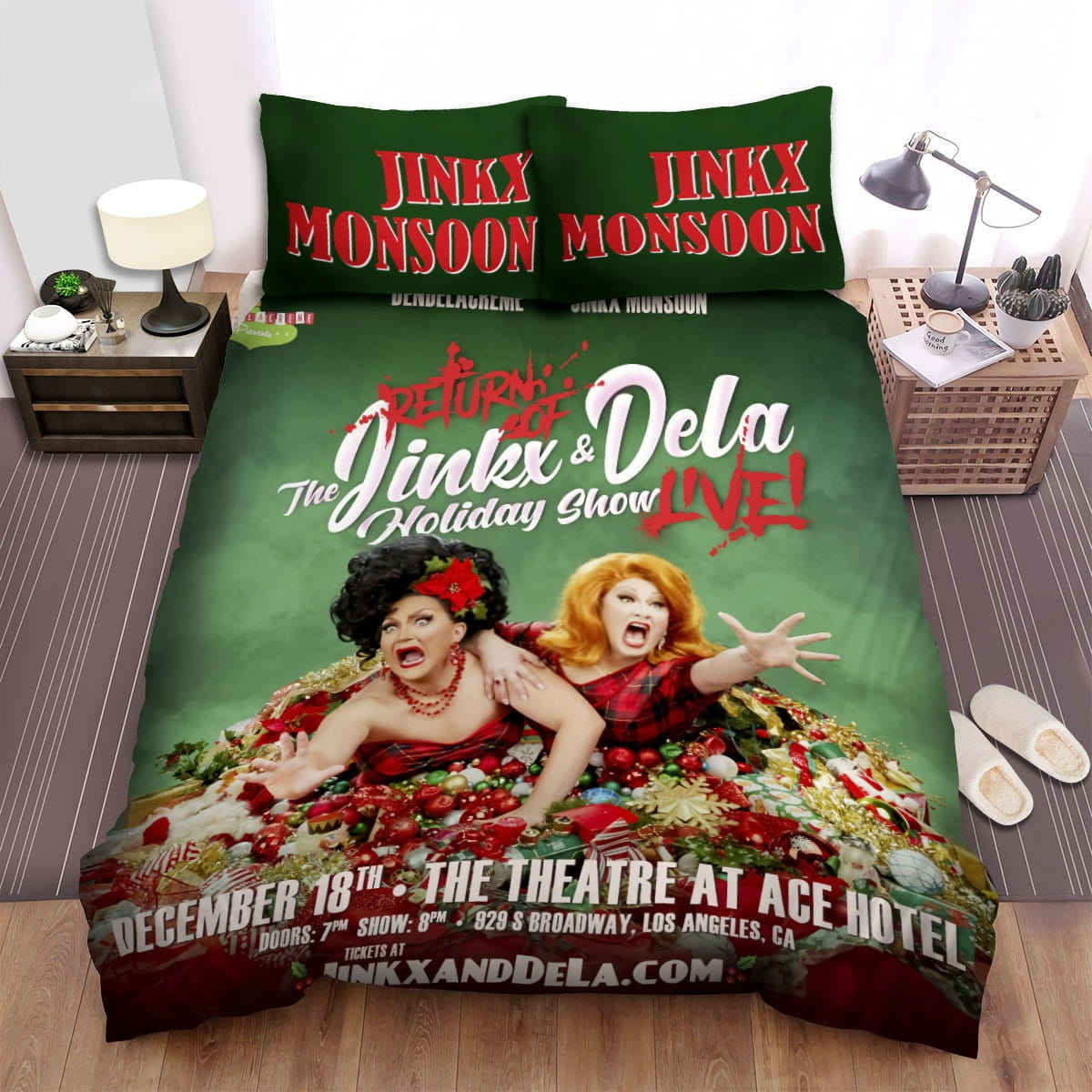 Jinkx Monsoon Holiday Show Bedding Sets Duvet Cover, Flatsheet, Pillowcases For Every Bedroom