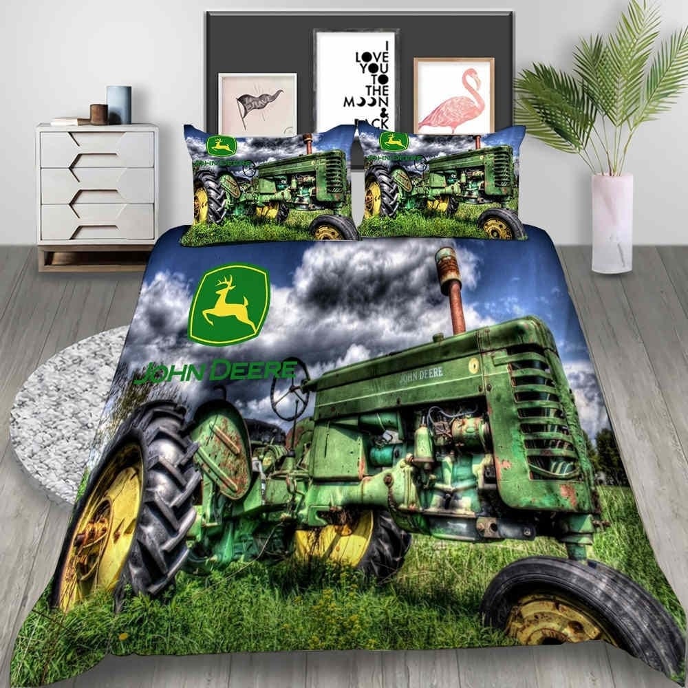 John Deere Tractor Decorative Bedding Sets with Duvet Cover, Flatsheet, Pillowcases