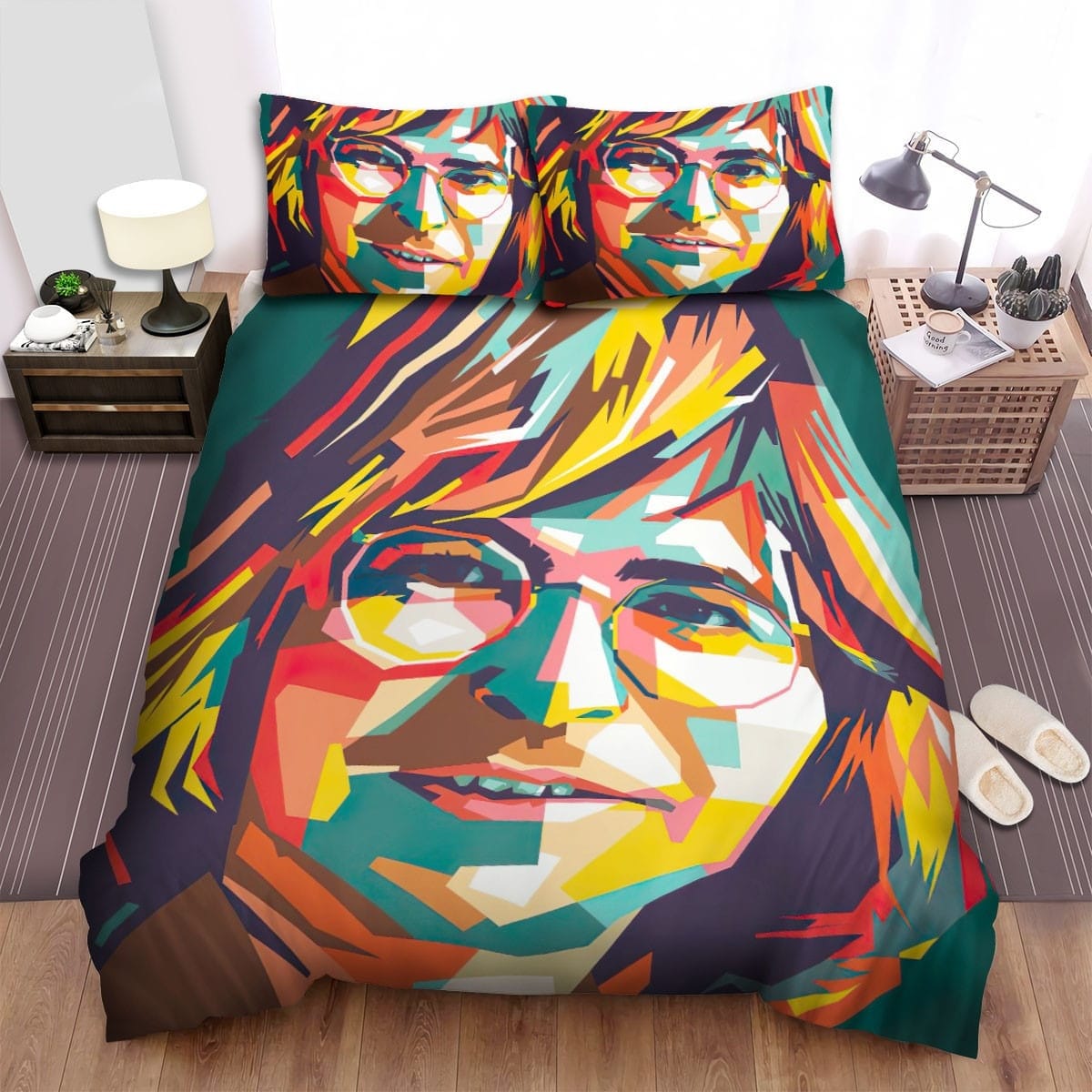 John Denver Art Bedding Sets, Flatsheet Gift For Christmas, Thanksgiving, Halloween