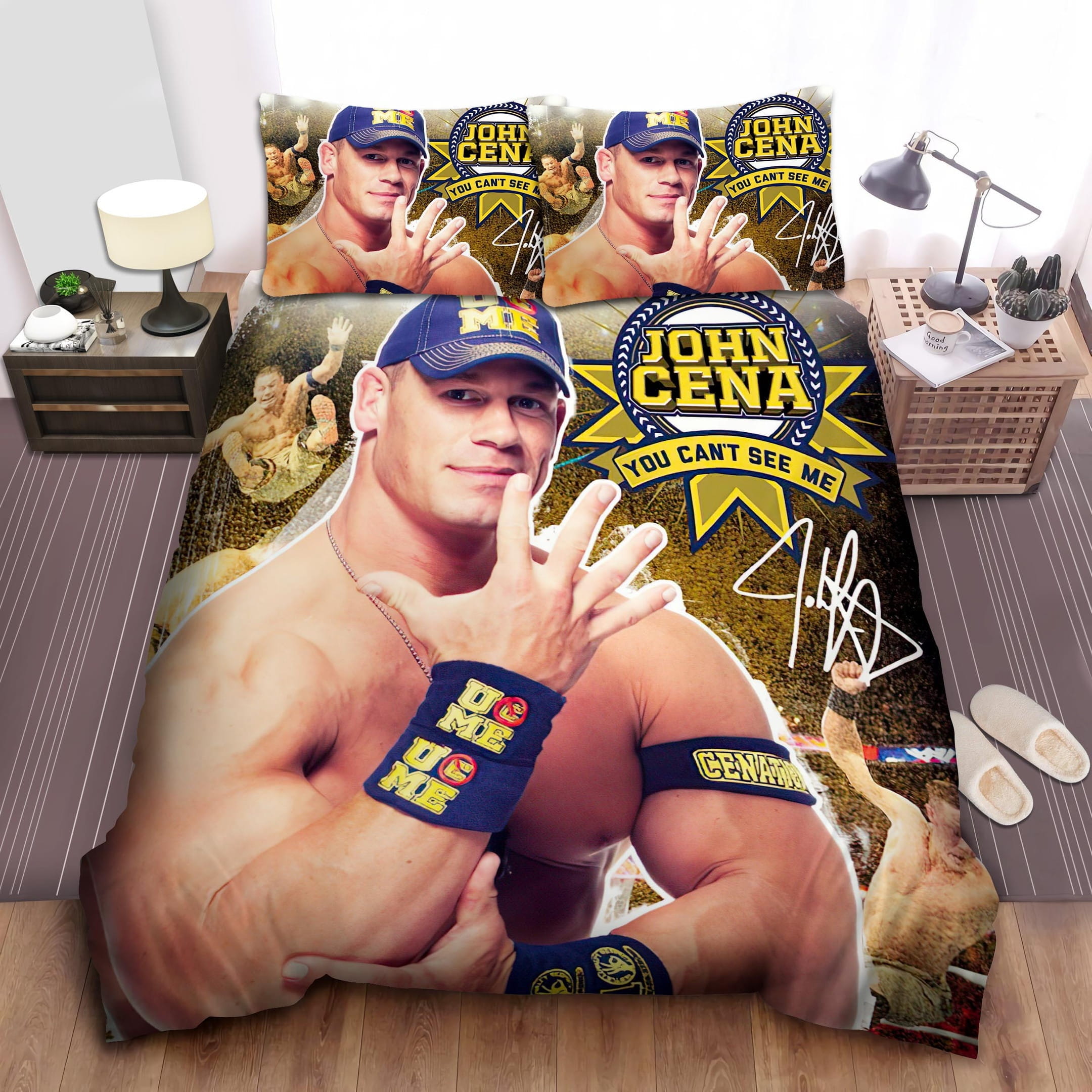 John Cena You Cant See Me Decorative Bedding Sets with Duvet Cover, Flatsheet, Pillowcases