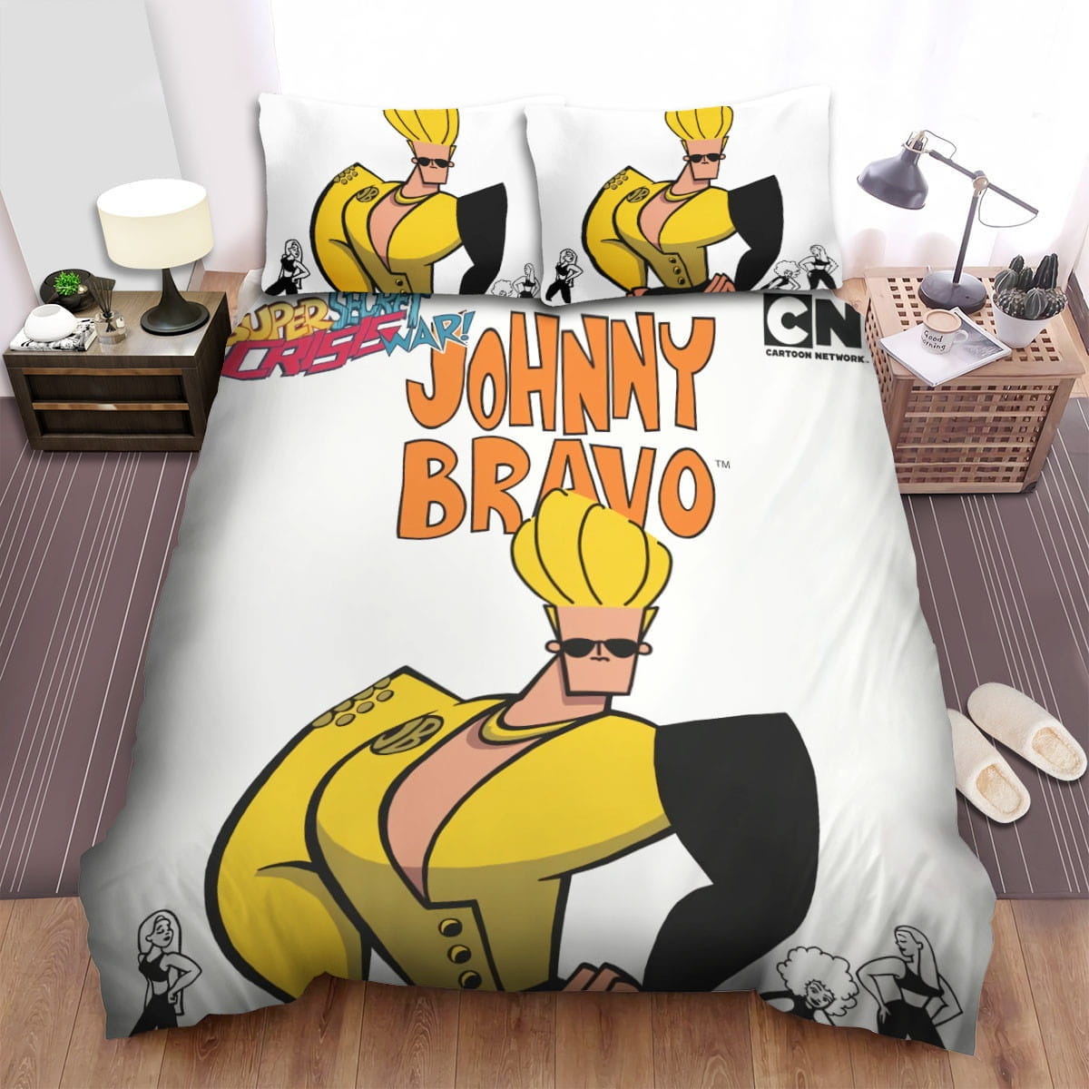 Johnny Bravo Dancing Bedding Sets Duvet Cover, Flatsheet, Pillowcase For Your Lover
