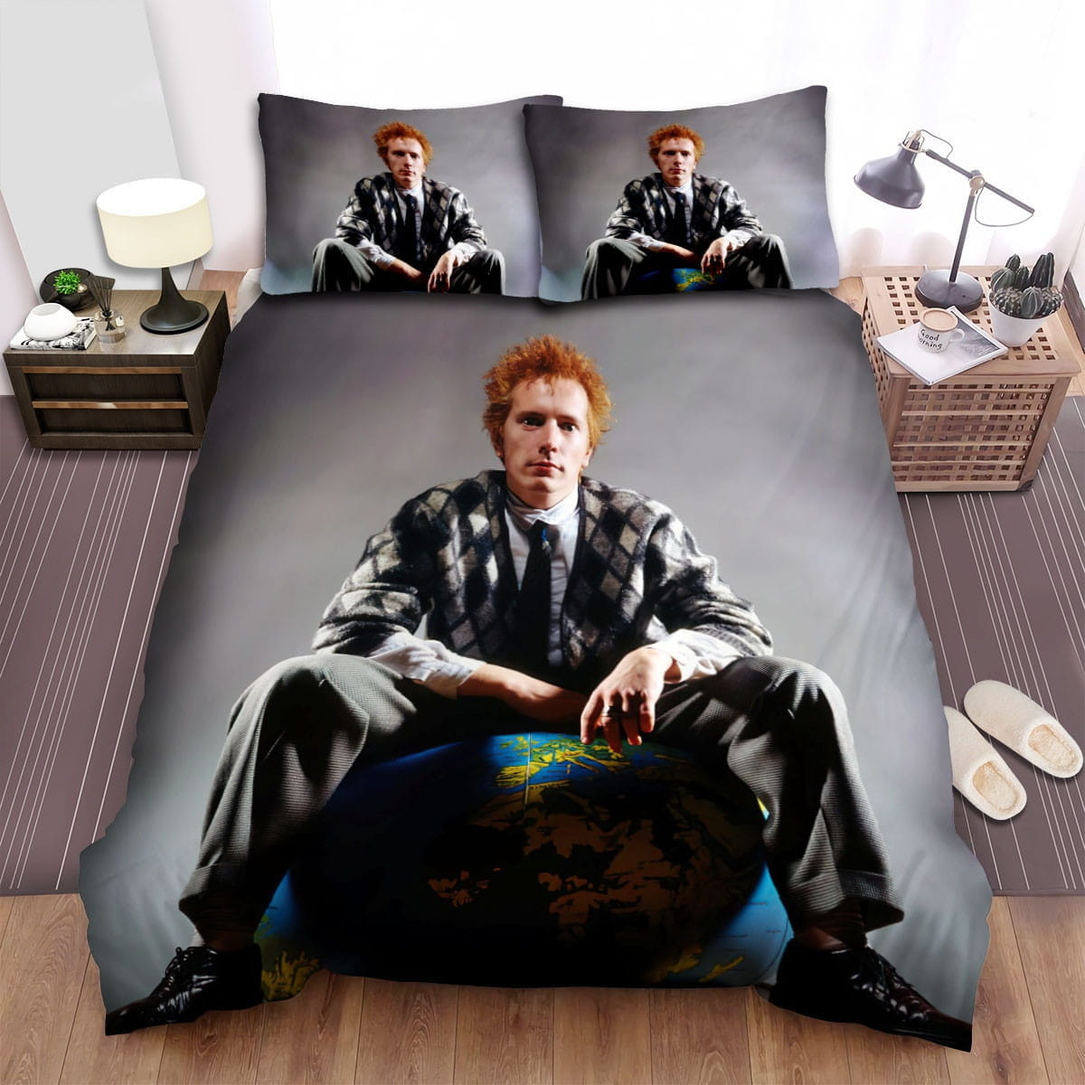 John Lydon Globe Bedding Sets Duvet Cover, Flatsheet, Pillowcases For Every Bedroom