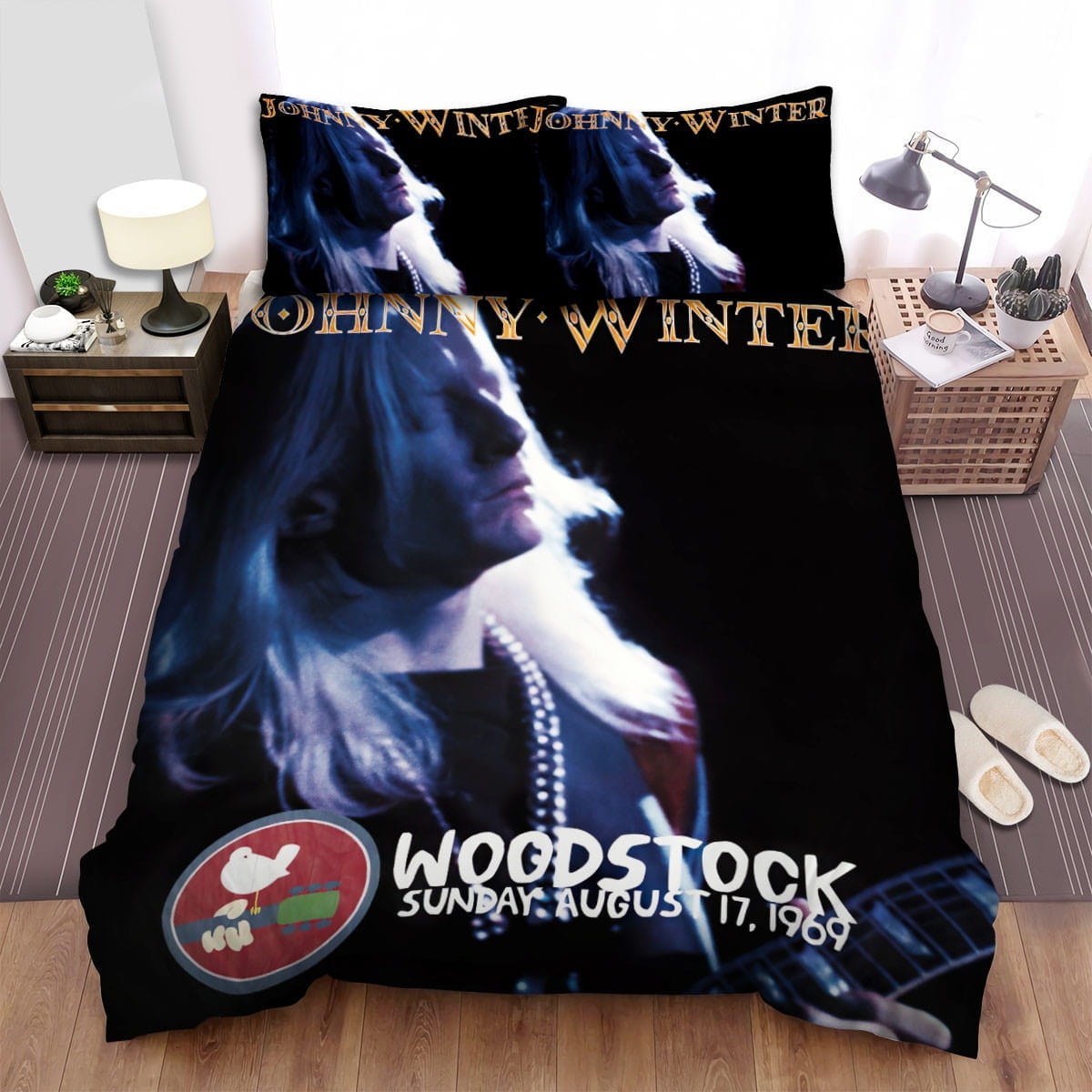 Johnny Winter Poster Bedding Sets, Flatsheet Gift For Wife, Husband, Besties