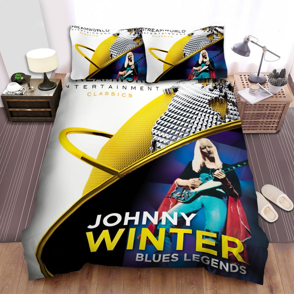 Johnny Winter Streamworld Bedding Sets, Flatsheet Gift For Wife, Husband, Besties