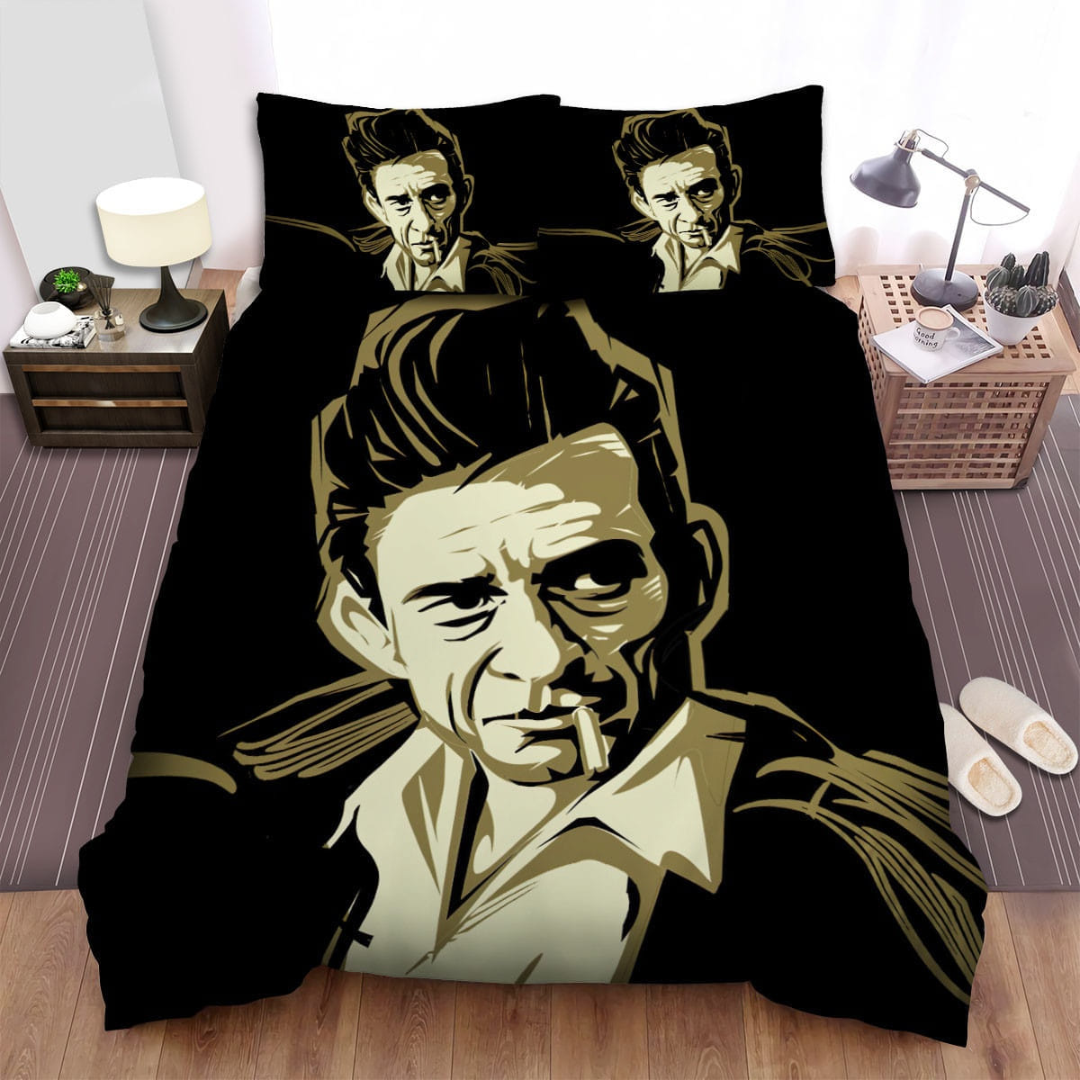 Johnny Cash Artwork Bedding Sets Duvet Cover, Flatsheet, Pillowcases Perfect Gift For Fans