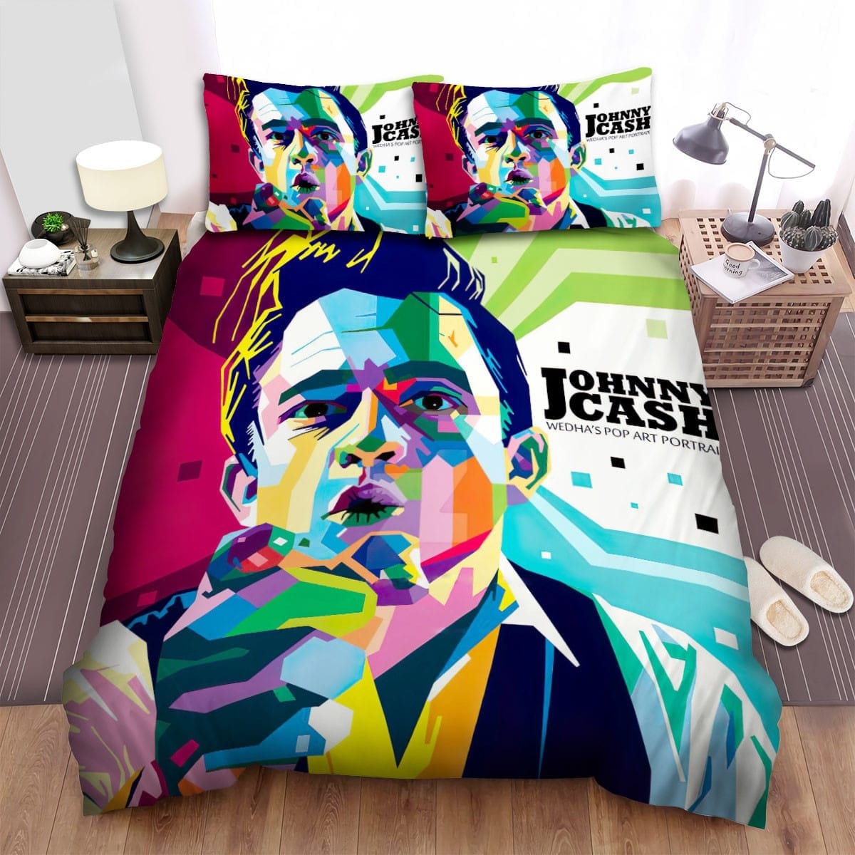 Johnny Cash Pop Art Poster Bedding Sets Duvet Cover, Flatsheet, Pillowcase For Your Lover