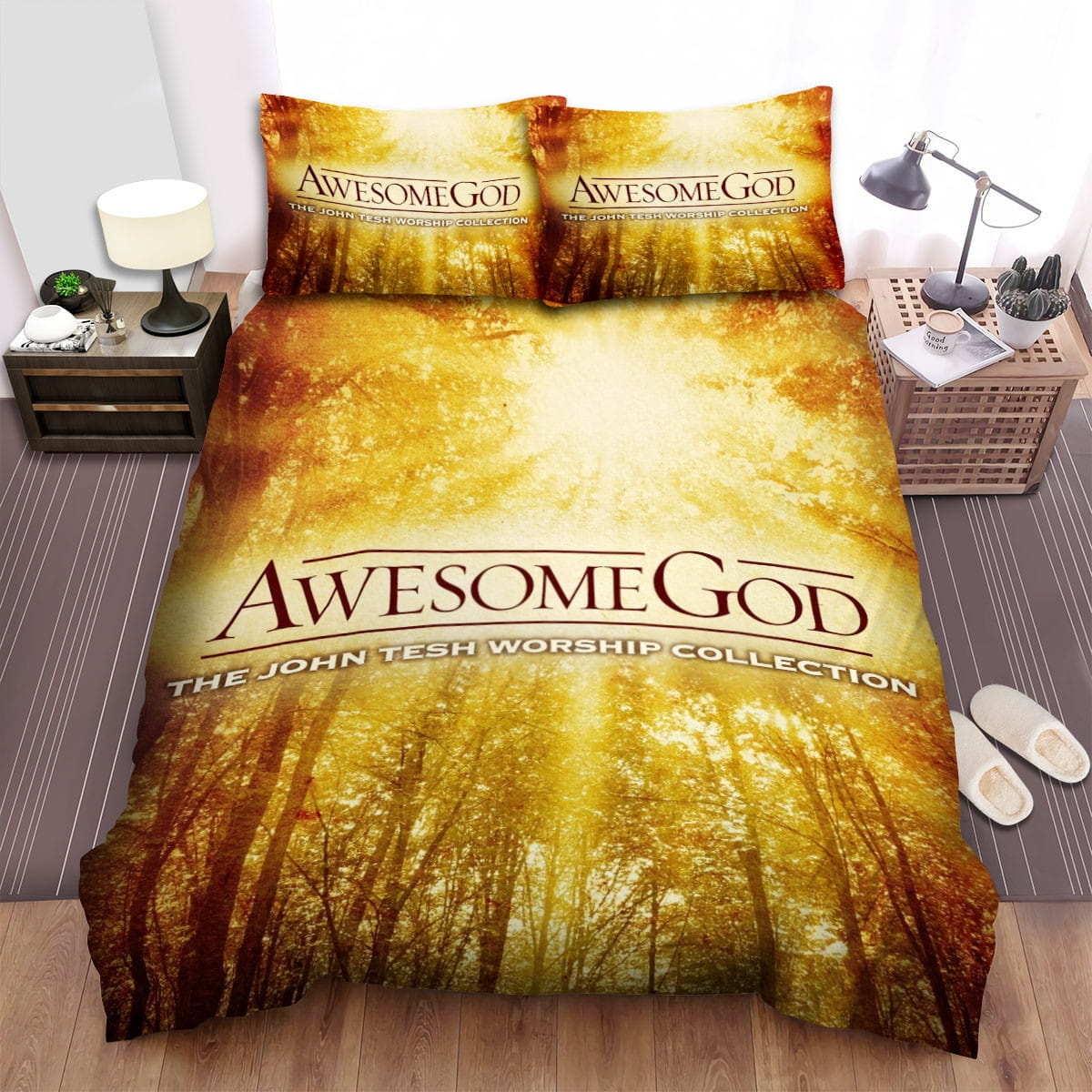 John Tesh Awesome God Bedding Sets Duvet Cover, Flatsheet, Pillowcases Perfect Gift For Fans