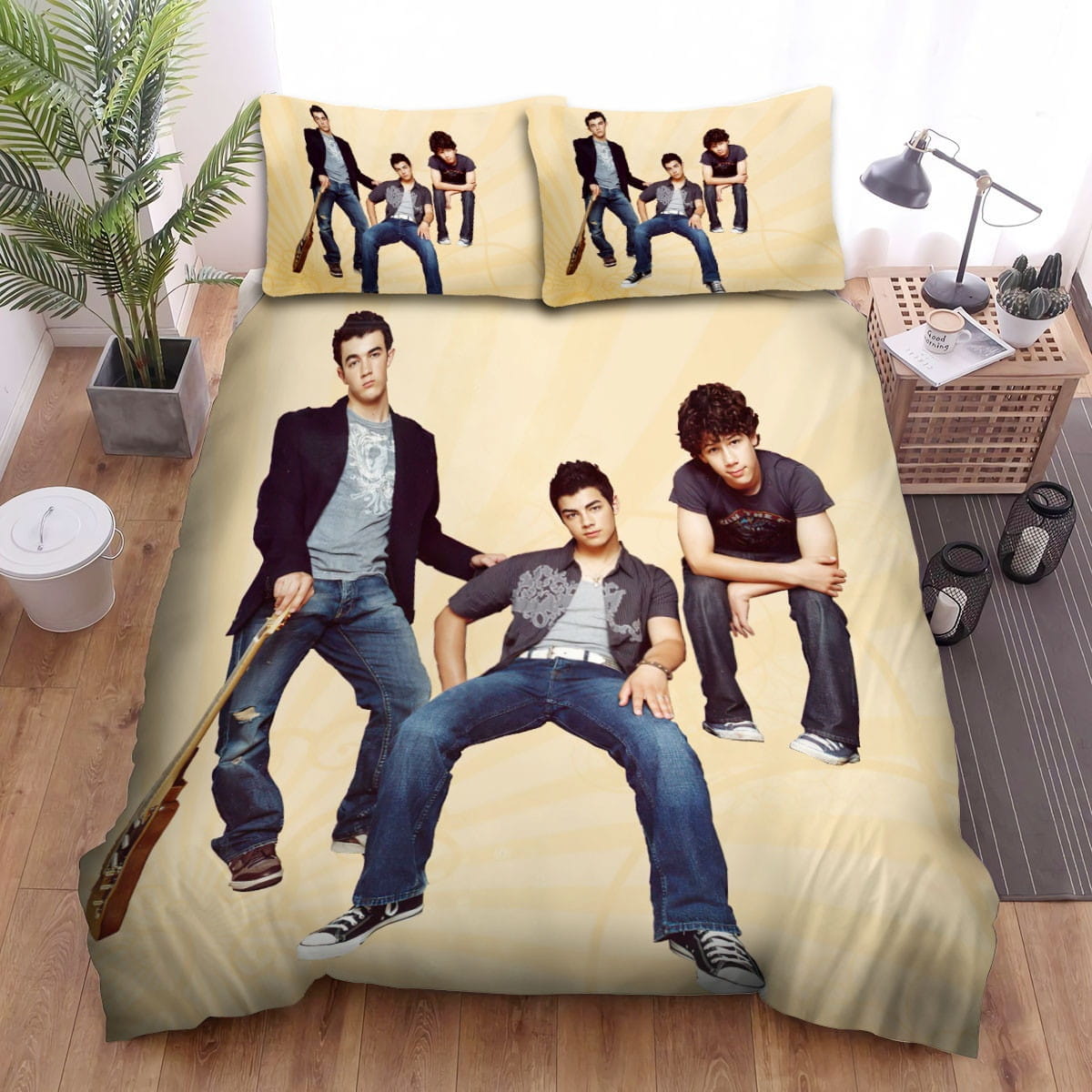 Jonas Brothers Decorative Bedding Sets with Duvet Cover, Flatsheet, Pillowcases