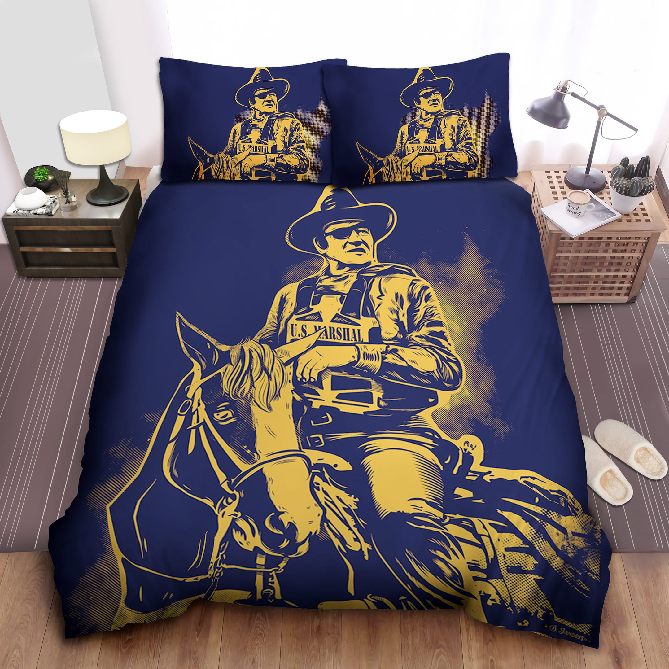 John Wayne Decorative Bedding Sets with Duvet Cover, Flatsheet, Pillowcases