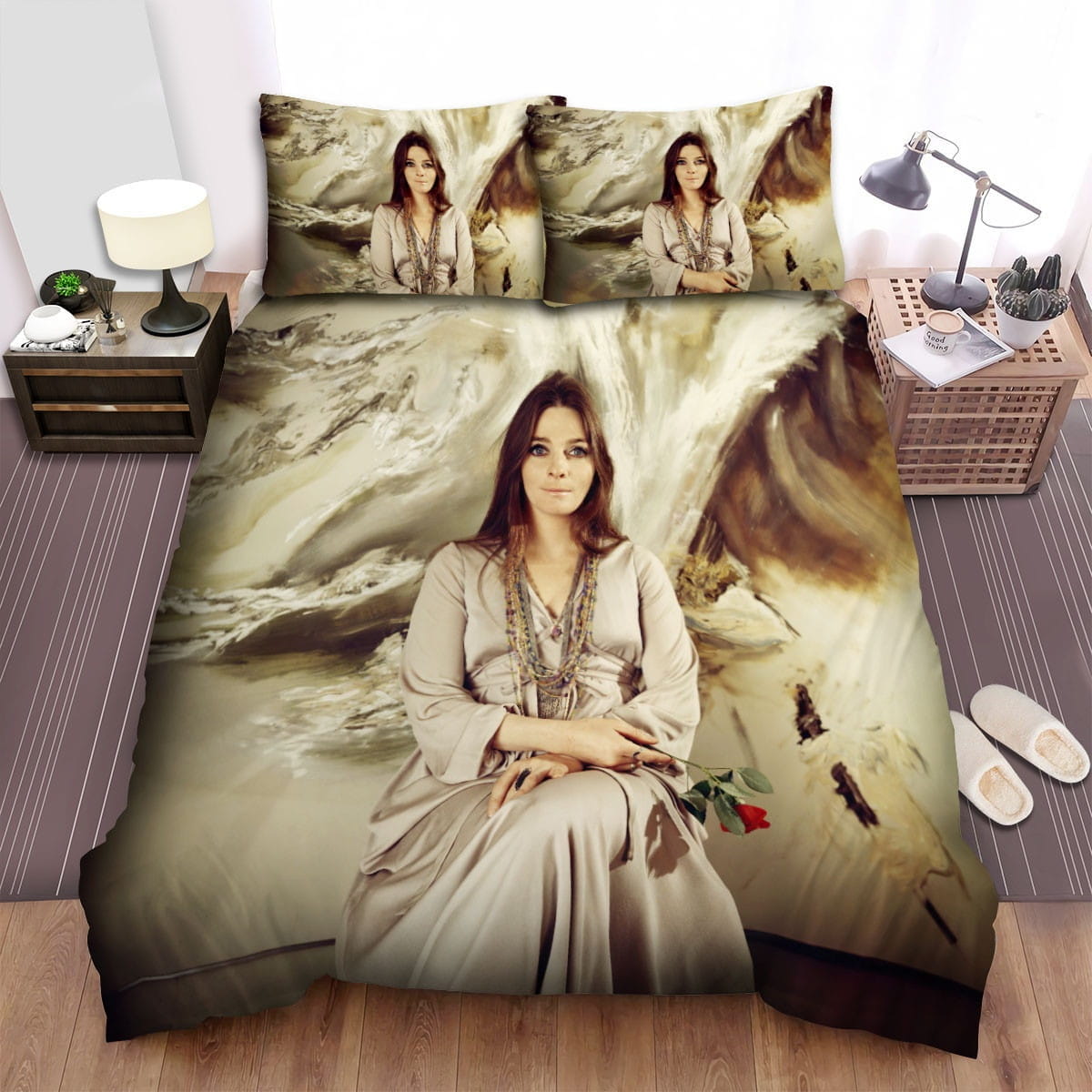 Judy Collins Posing Bedding Sets, Flatsheet Gift For Wife, Husband, Besties
