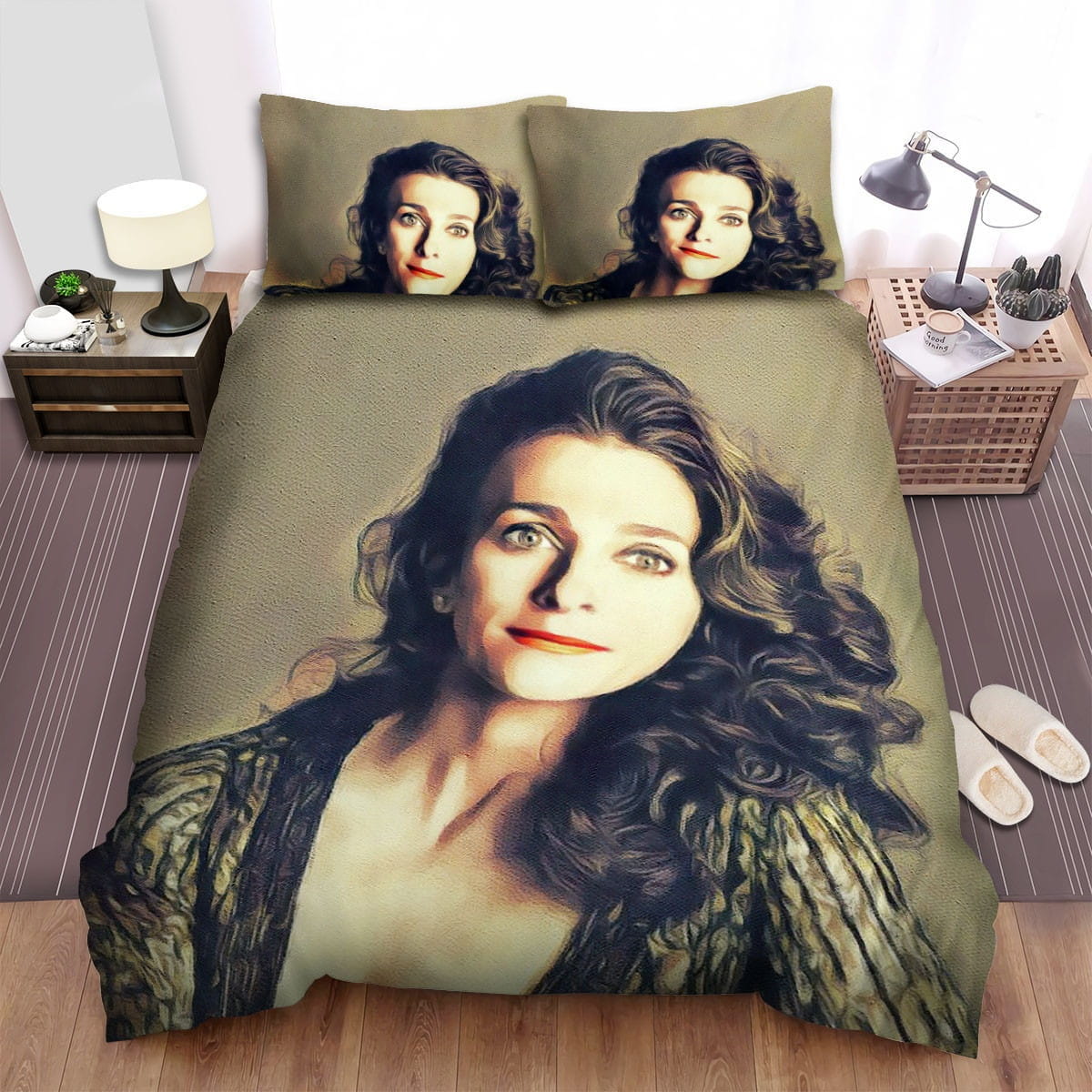 Judy Collins Oil Painting Bedding Sets, Flatsheet Gift For Christmas, Thanksgiving, Halloween