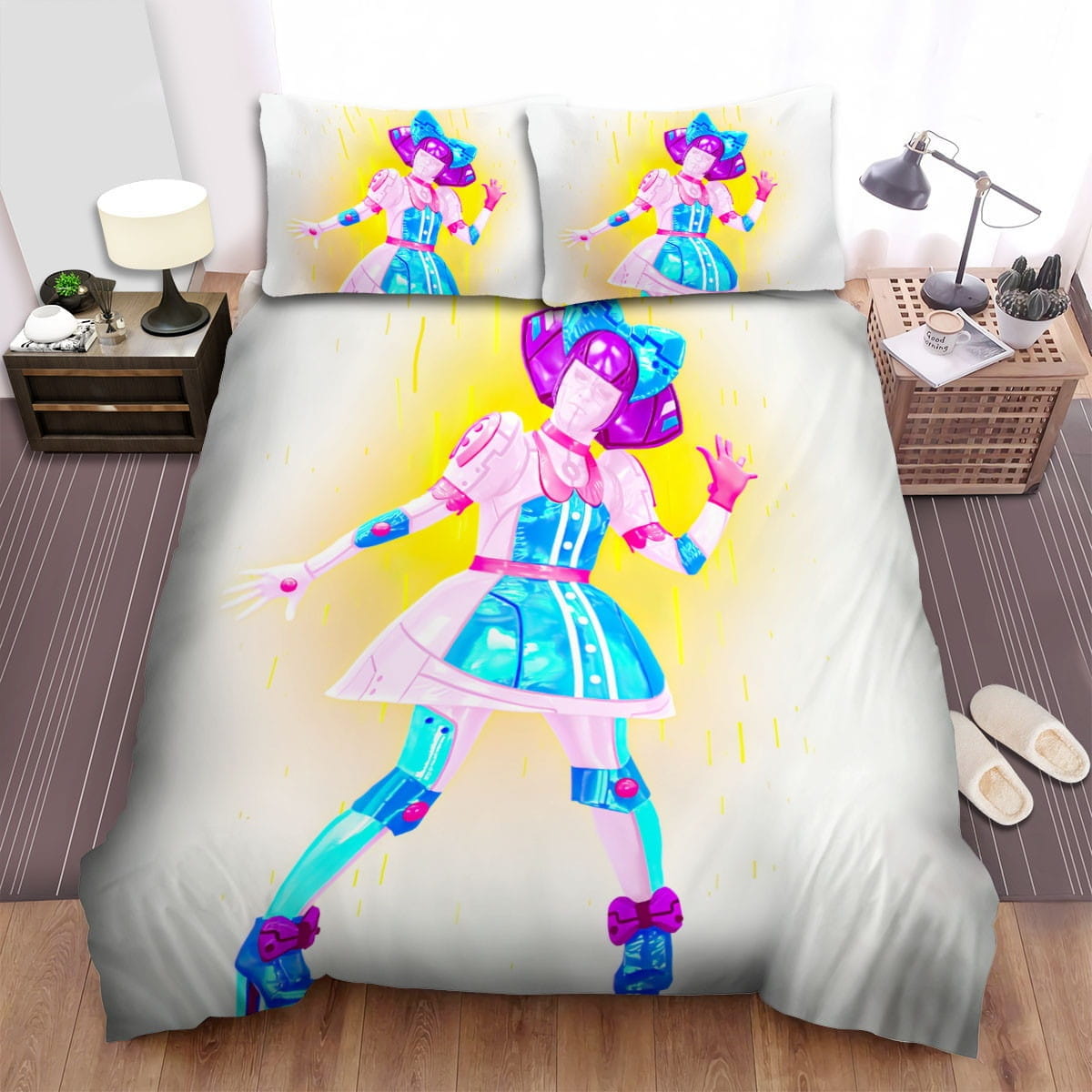 Just Dance Robot Character Bedding Sets Duvet Cover, Flatsheet, Pillowcases For Every Bedroom