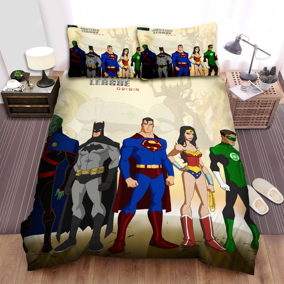 Justice League The Origin Bedding Sets, Flatsheet Gift For Wife, Husband, Besties