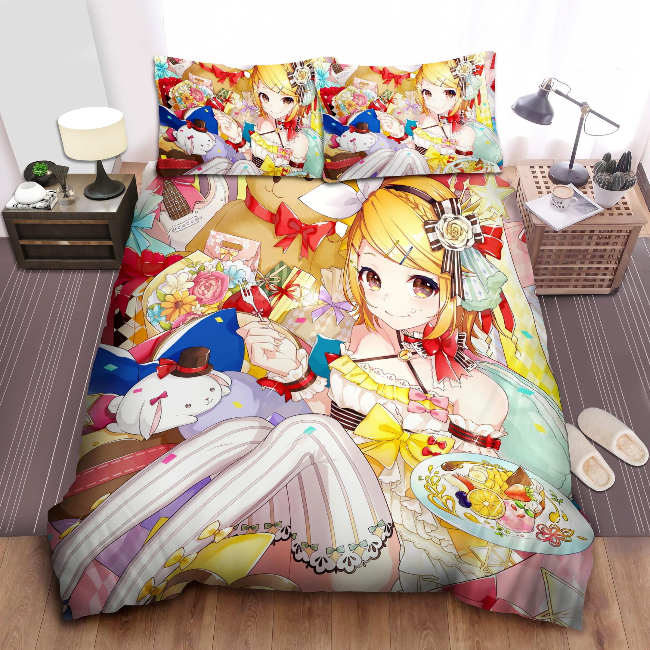Kagamine Rin & Desert Bedding Sets, Flatsheet Gift For Wife, Husband, Besties