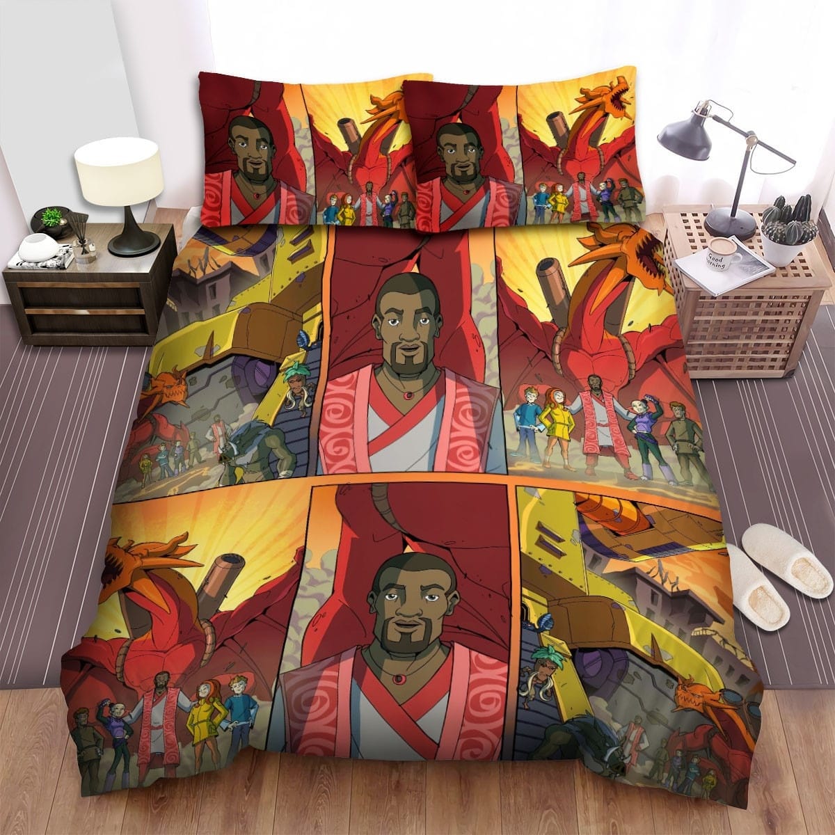 Kaijudo Crew In Battle Decorative Bedding Sets with Duvet Cover, Flatsheet, Pillowcases