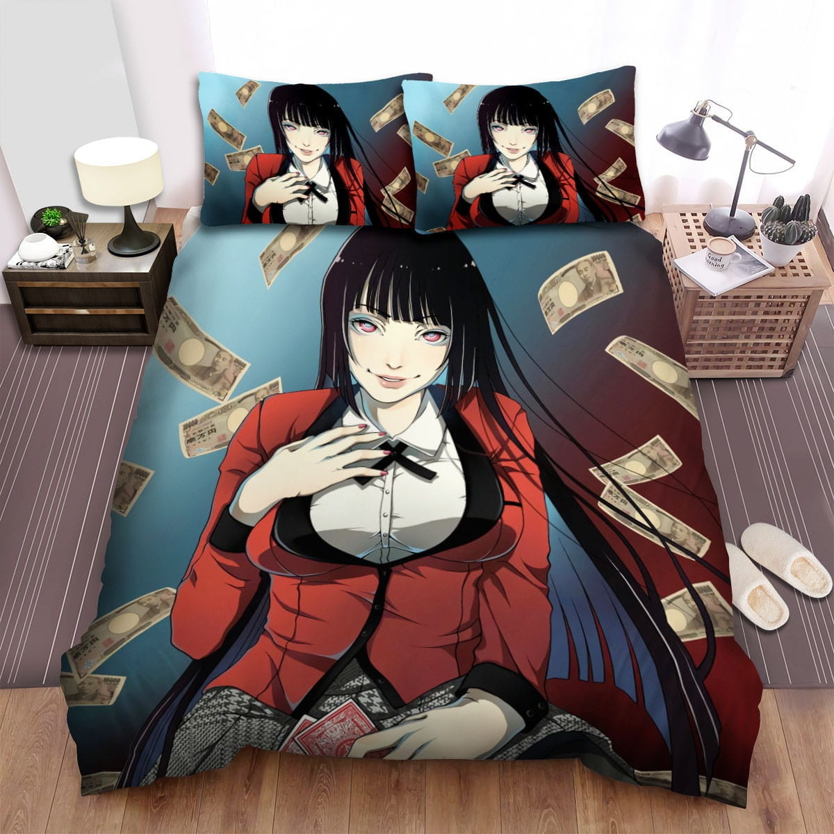 Kakegurui Yumeko Gambling Bedding Sets, Flatsheet Gift For Wife, Husband, Besties