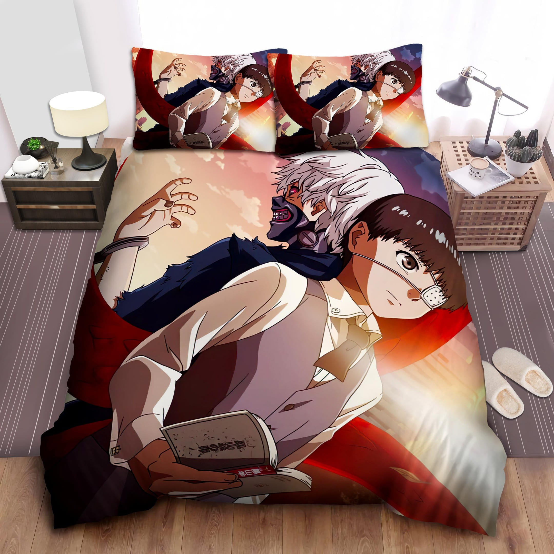 Kaneki Holding A Book Bedding Sets, Flatsheet Gift For Wife, Husband, Besties