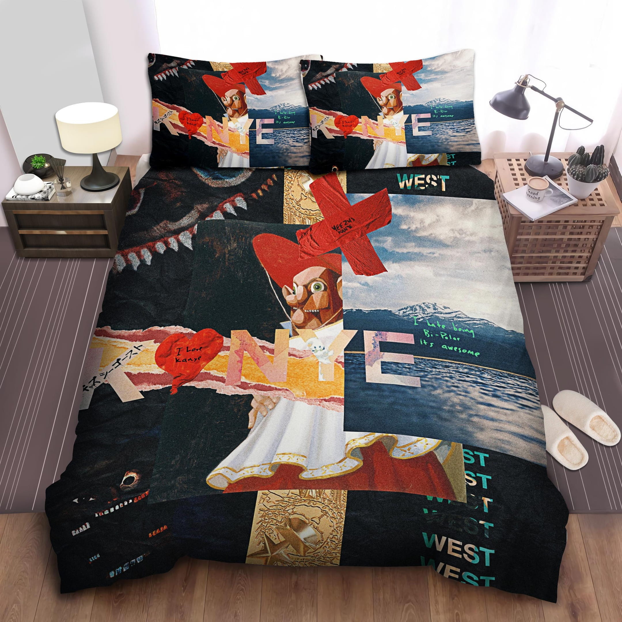 Kanye West Marionette Decorative Bedding Sets with Duvet Cover, Flatsheet, Pillowcases