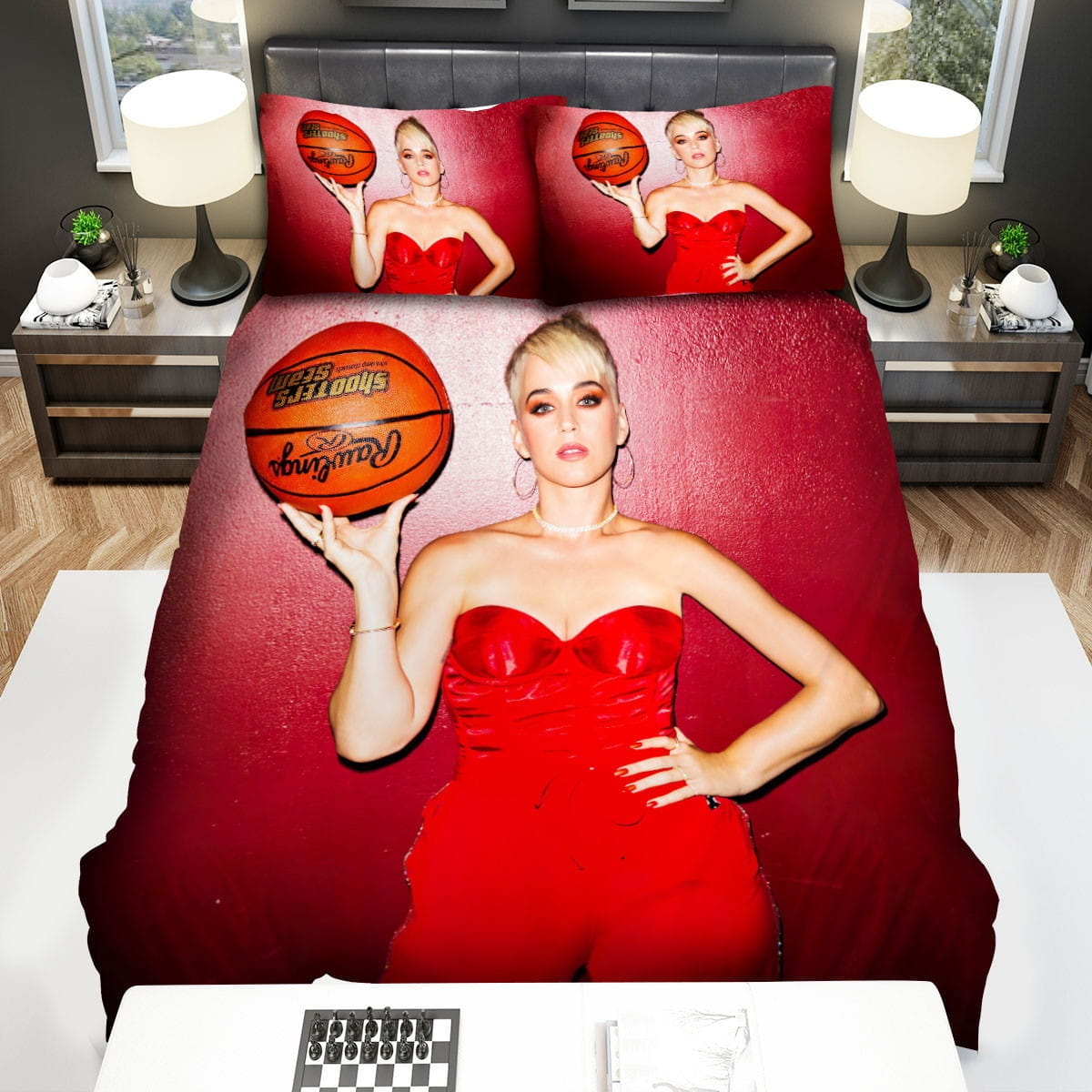 Katy Perry NBA Bedding Sets, Flatsheet Gift For Christmas, Thanksgiving, Halloween