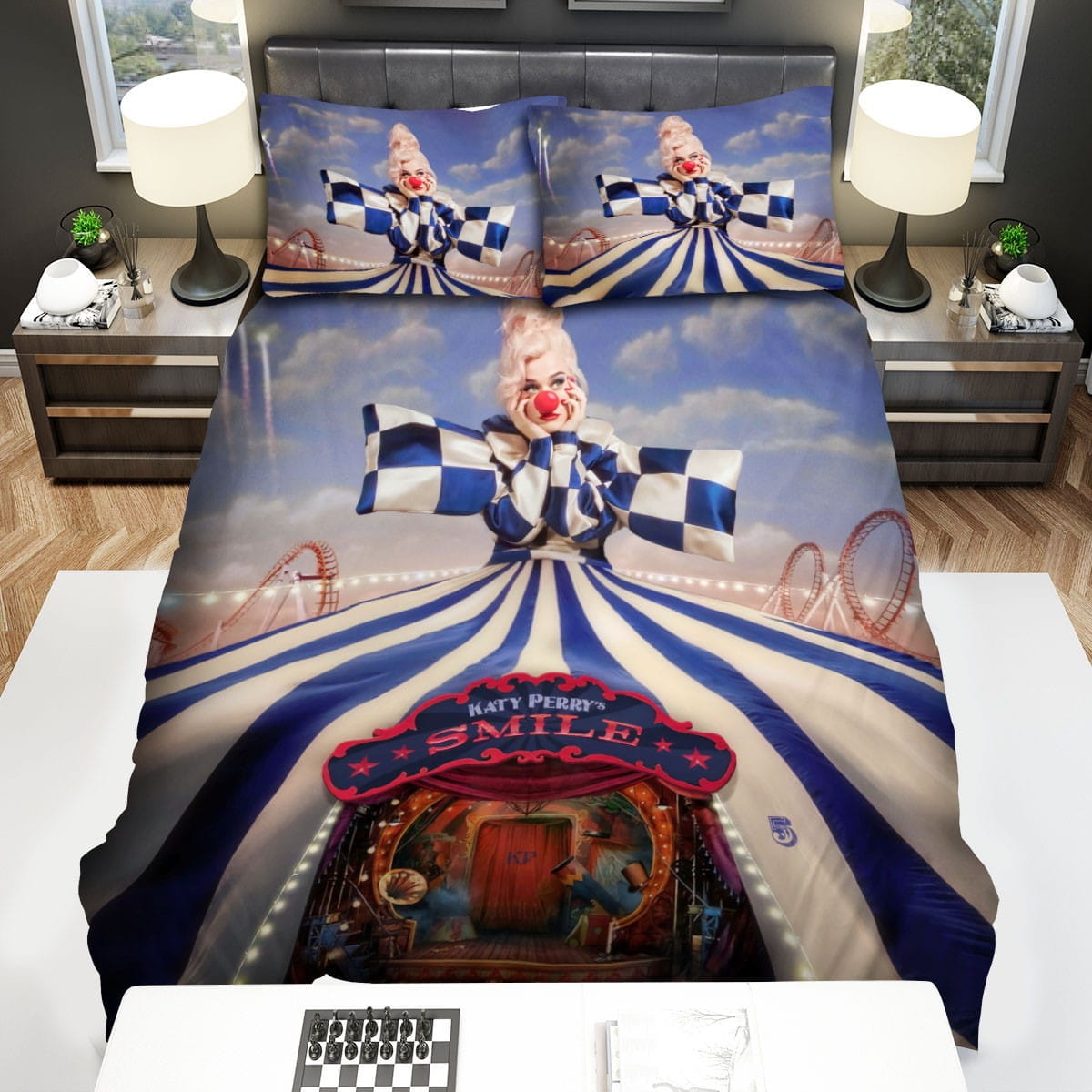 Katy Perry Smile Bedding Sets, Flatsheet Gift For Christmas, Thanksgiving, Halloween