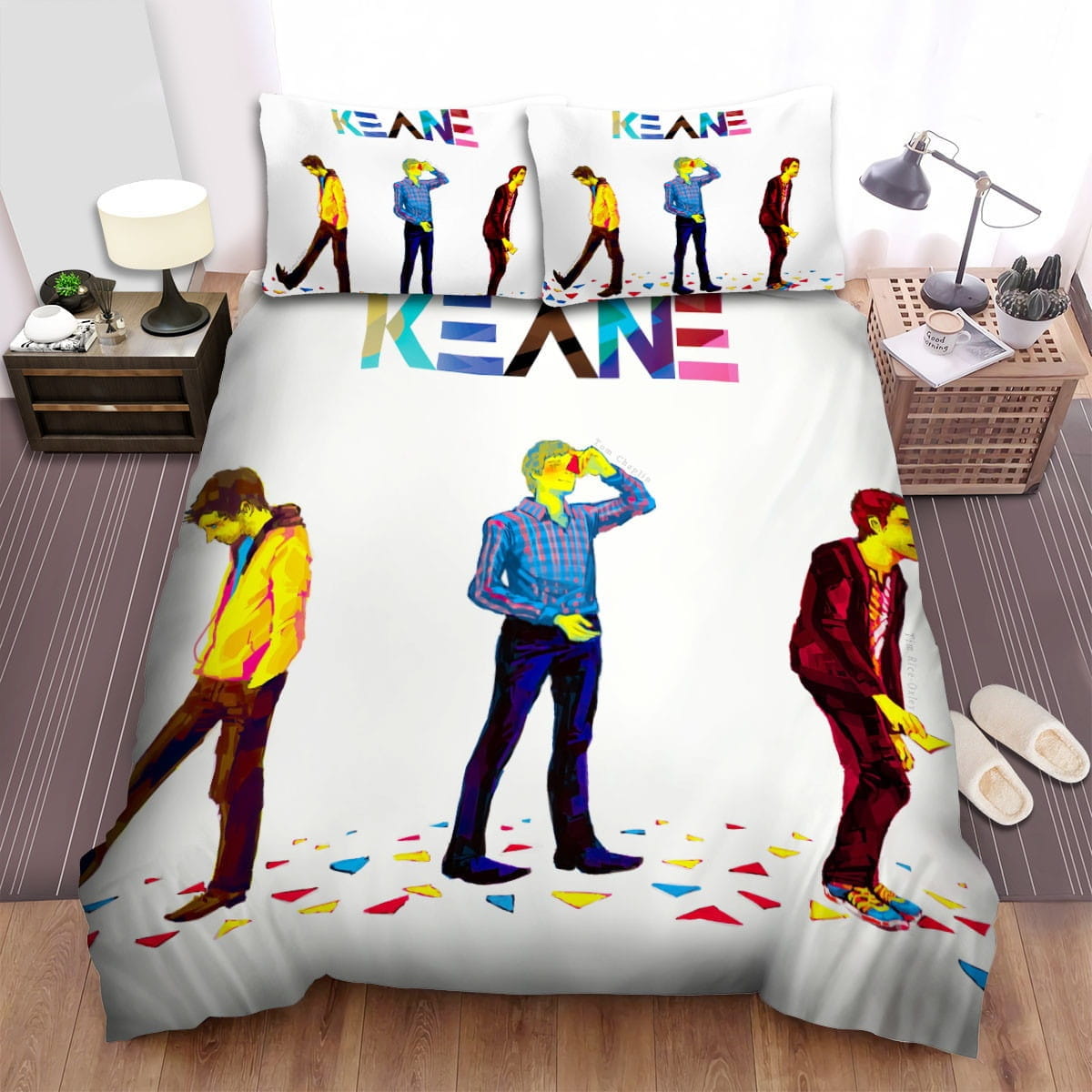 Keane Band Painting Color Bedding Sets, Flatsheet Gift For Christmas, Thanksgiving, Halloween