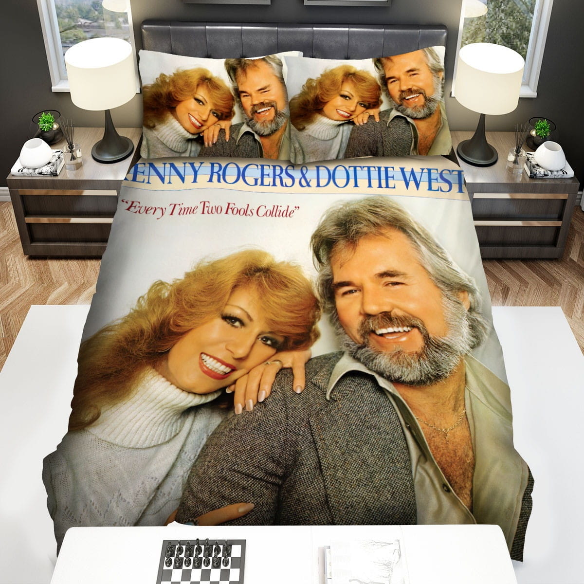 Kenny Rogers & Dottie West Bedding Sets, Flatsheet Gift For Christmas, Thanksgiving, Halloween