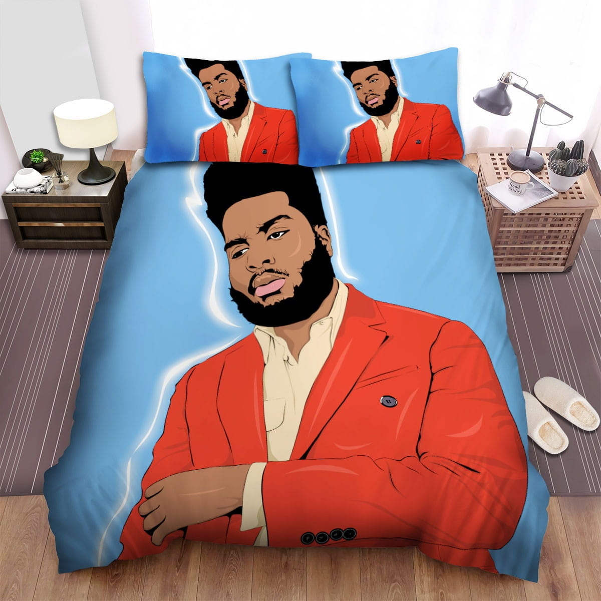 Khalid In The Red Suit Art Bedding Sets, Flatsheet Gift For Christmas, Thanksgiving, Halloween