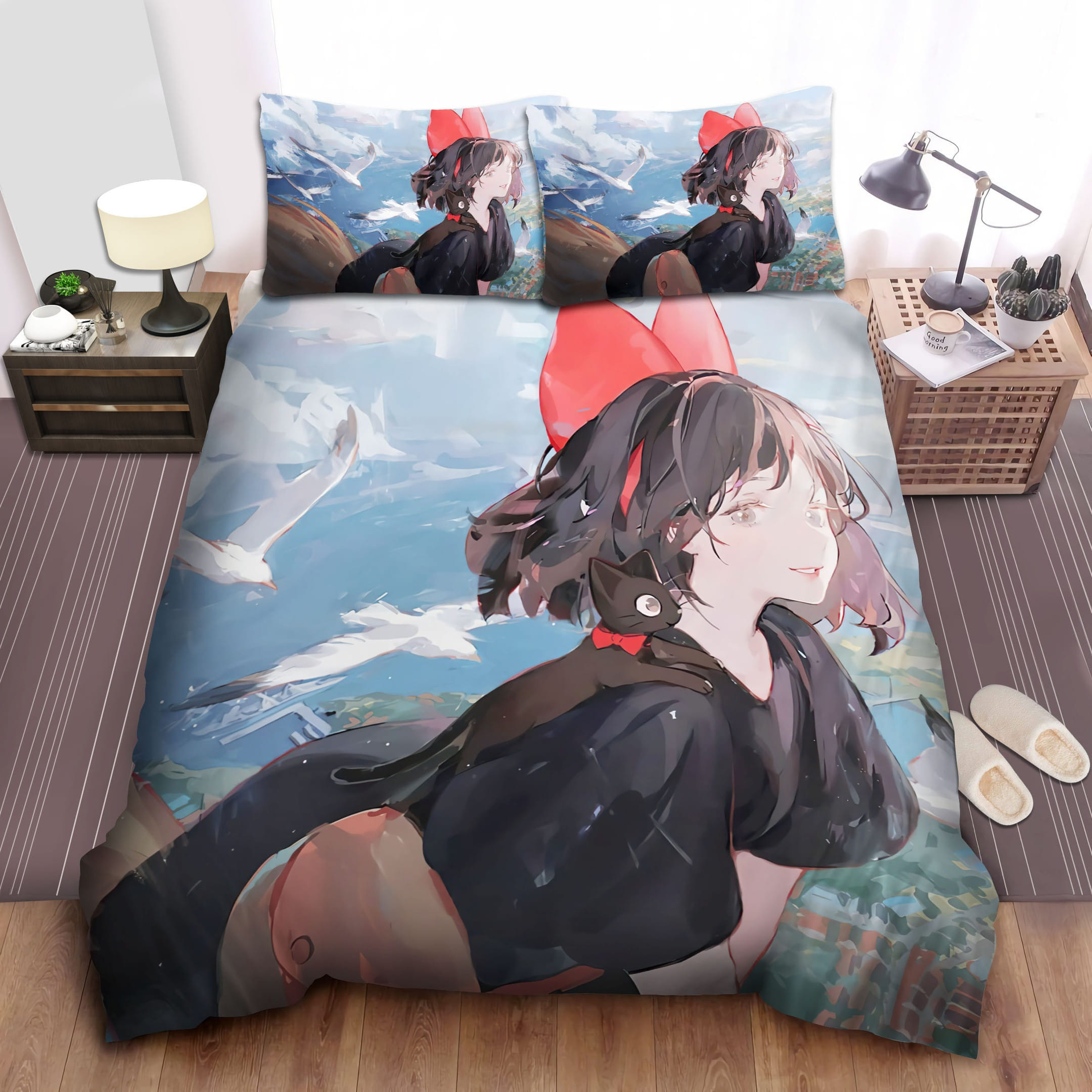 Kiki Up In The Clouds Bedding Sets, Flatsheet Gift For Christmas, Thanksgiving, Halloween