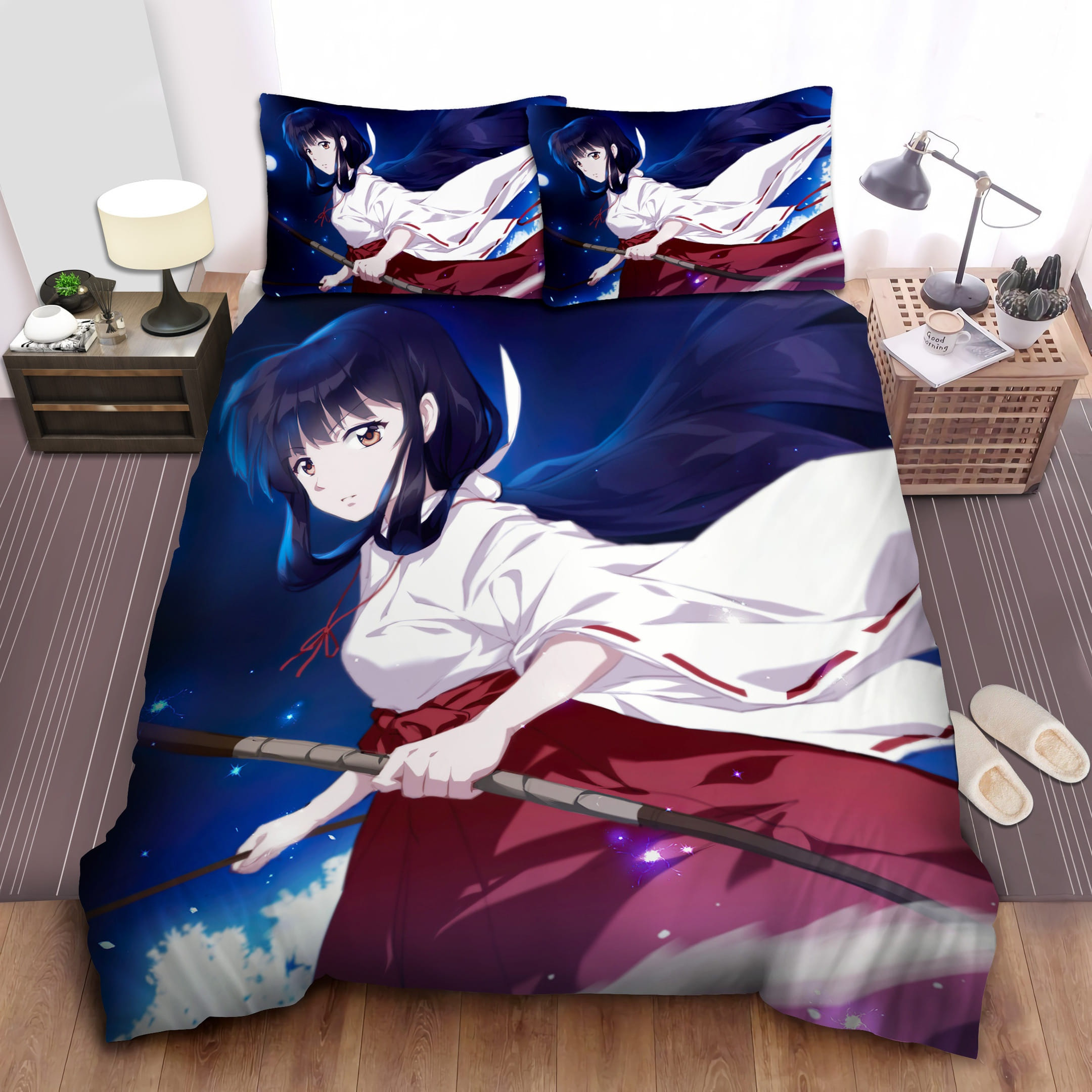 Kikyo And Her Bow Bedding Set, Gift For Christmas, Birthday, Thanksgiving