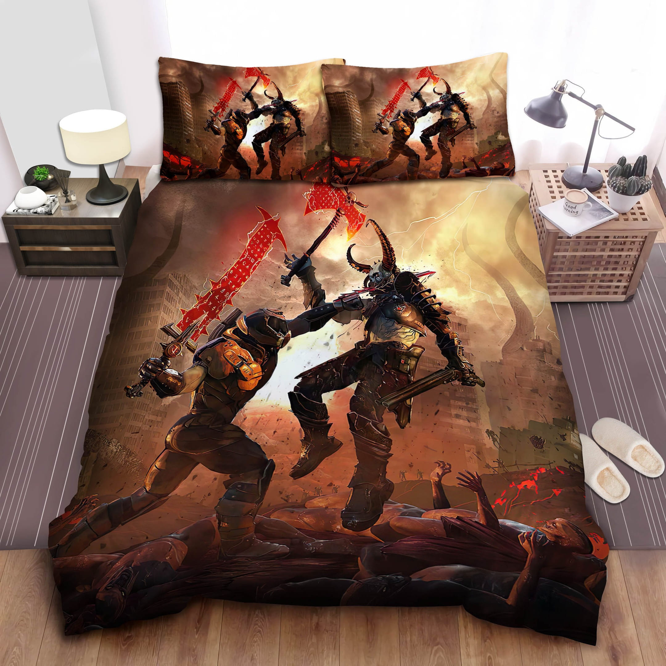 Killing Cyberdemon Bedding Sets Duvet Cover, Flatsheet, Pillowcases Perfect Gift For Fans