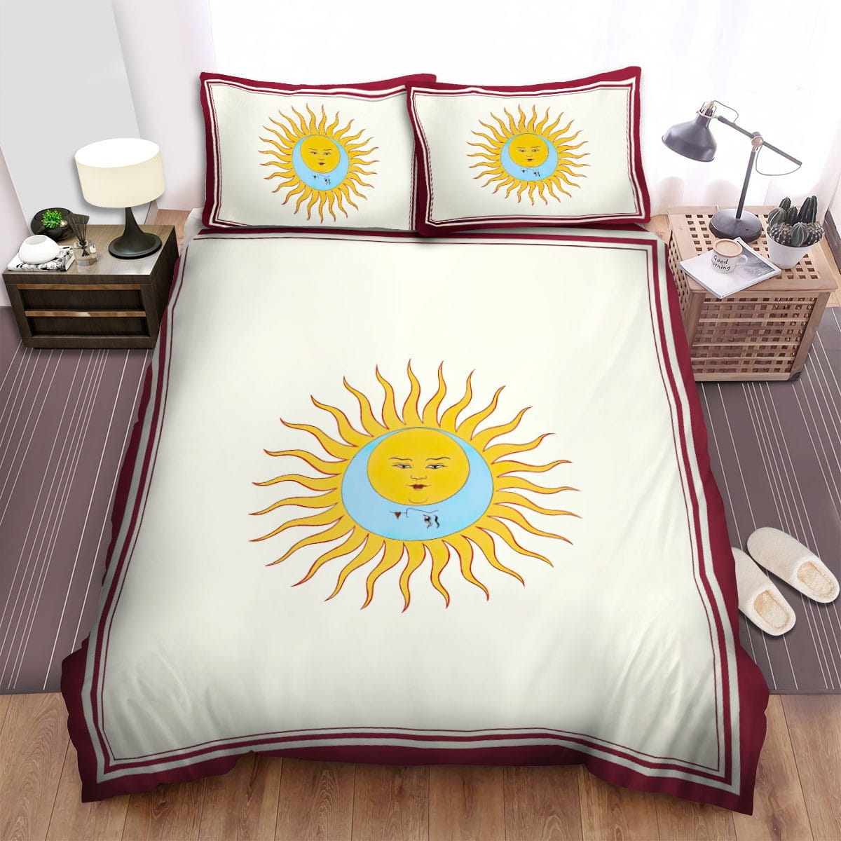 King Crimson Sun And Moon Decorative Bedding Sets with Duvet Cover, Flatsheet, Pillowcases
