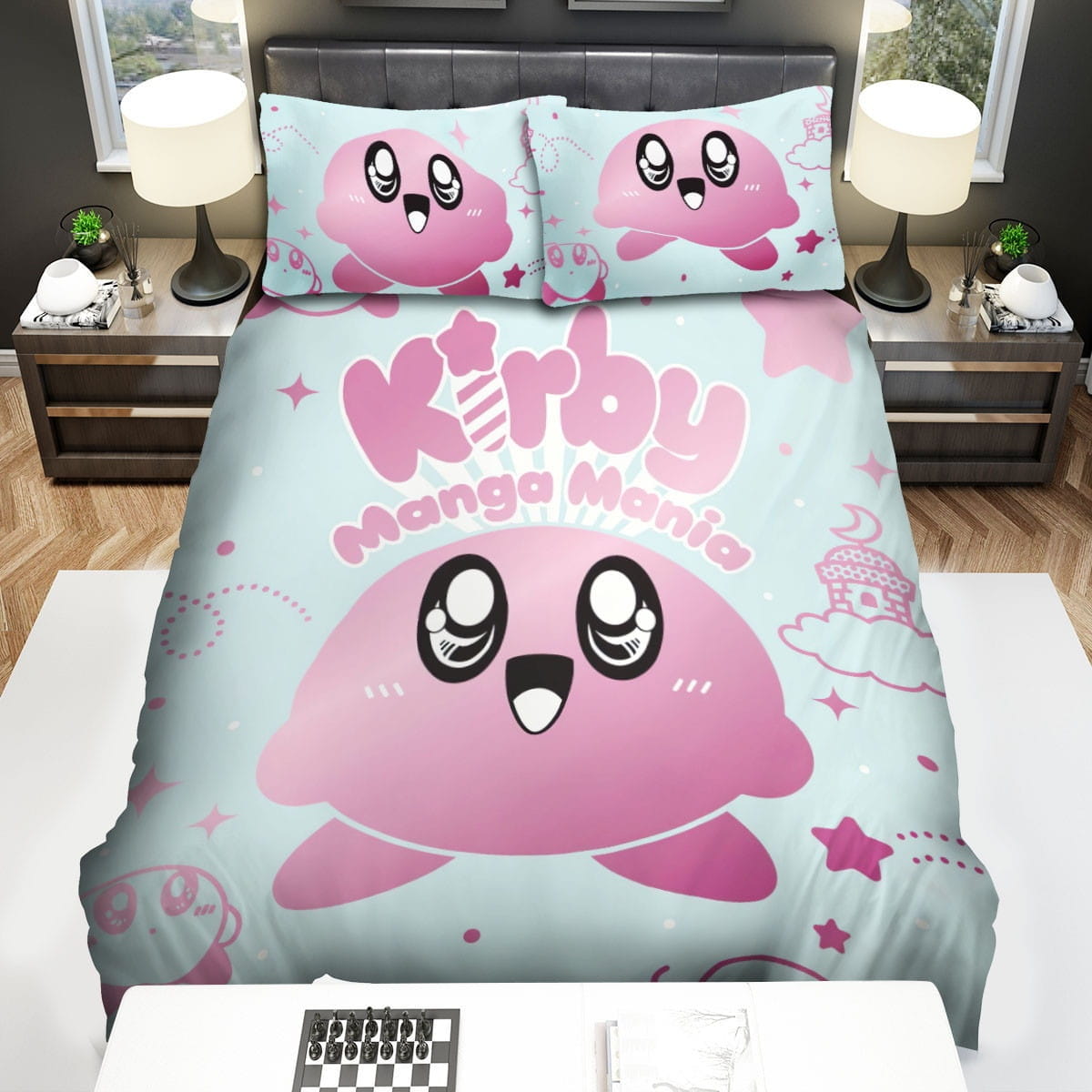 Kirby Pink Pattern Bedding Set, Gift For Christmas, Birthday, Thanksgiving